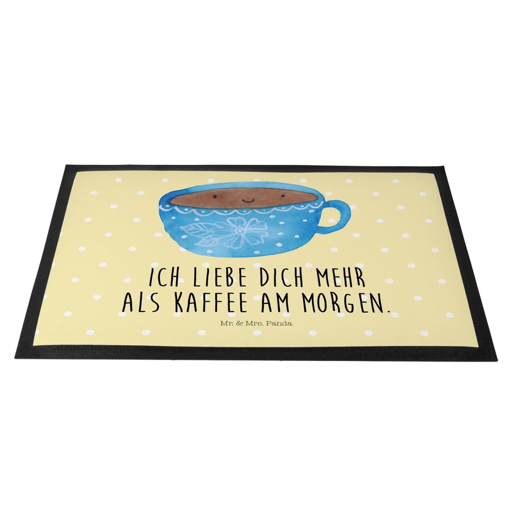 Fußmatte Kaffee Tasse Kaffee, Tasse, Liebe, Geschmack, Genuss, Glücklich Türvorleger, Schmutzmatte, Fußabtreter, Matte, Schmutzfänger, Fußabstreifer, Schmutzfangmatte, Türmatte, Motivfußmatte,  Haustürmatte, Vorleger  süße Tiermotive, gute Laune, lustige Sprüche, Tiere