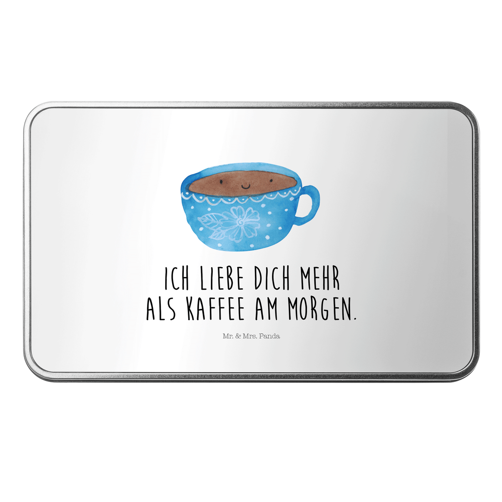 Metalldose rechteckig Kaffee Tasse Blechdose, Metalldose, Blechbox, Container, Keksdose, Vorratsdose, Vorratsbox, Döschen, Versperbox, Vesperdose, Aufbewahrungsdose, Aufbewahrungsbox, Aluminiumdose, Dose, Tiermotive, Gute Laune, lustige Sprüche, Tiere, Kaffee, Tasse, Liebe, Geschmack, Genuss, Glücklich