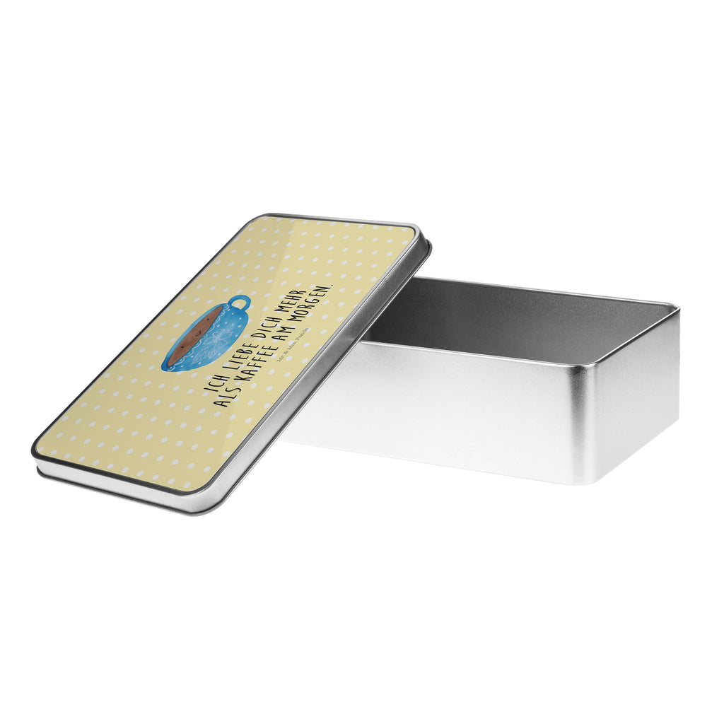 Metalldose rechteckig Kaffee Tasse Blechdose, Metalldose, Blechbox, Container, Keksdose, Vorratsdose, Vorratsbox, Döschen, Versperbox, Vesperdose, Aufbewahrungsdose, Aufbewahrungsbox, Aluminiumdose, Dose, Tiermotive, Gute Laune, lustige Sprüche, Tiere, Kaffee, Tasse, Liebe, Geschmack, Genuss, Glücklich