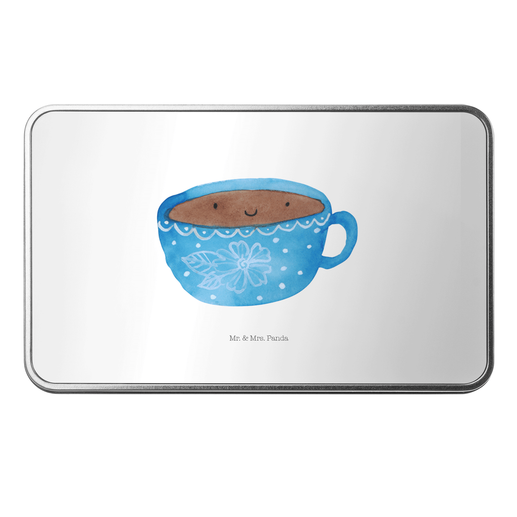 Metalldose rechteckig Kaffee Tasse Blechdose, Metalldose, Blechbox, Container, Keksdose, Vorratsdose, Vorratsbox, Döschen, Versperbox, Vesperdose, Aufbewahrungsdose, Aufbewahrungsbox, Aluminiumdose, Dose, Tiermotive, Gute Laune, lustige Sprüche, Tiere, Kaffee, Tasse, Liebe, Geschmack, Genuss, Glücklich