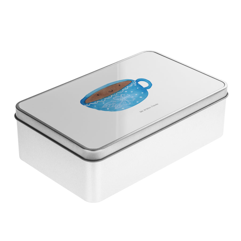 Metalldose rechteckig Kaffee Tasse Blechdose, Metalldose, Blechbox, Container, Keksdose, Vorratsdose, Vorratsbox, Döschen, Versperbox, Vesperdose, Aufbewahrungsdose, Aufbewahrungsbox, Aluminiumdose, Dose, Tiermotive, Gute Laune, lustige Sprüche, Tiere, Kaffee, Tasse, Liebe, Geschmack, Genuss, Glücklich
