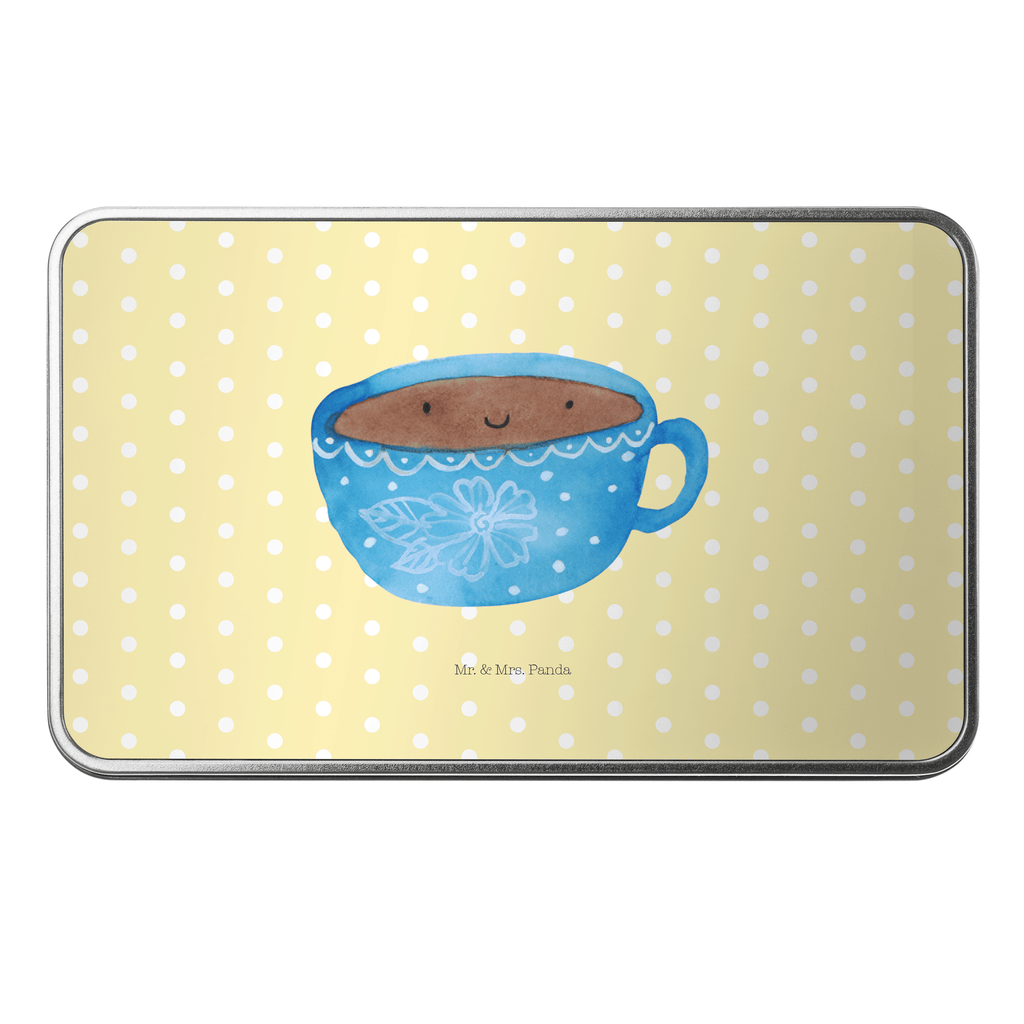 Metalldose rechteckig Kaffee Tasse Blechdose, Metalldose, Blechbox, Container, Keksdose, Vorratsdose, Vorratsbox, Döschen, Versperbox, Vesperdose, Aufbewahrungsdose, Aufbewahrungsbox, Aluminiumdose, Dose, Tiermotive, Gute Laune, lustige Sprüche, Tiere, Kaffee, Tasse, Liebe, Geschmack, Genuss, Glücklich
