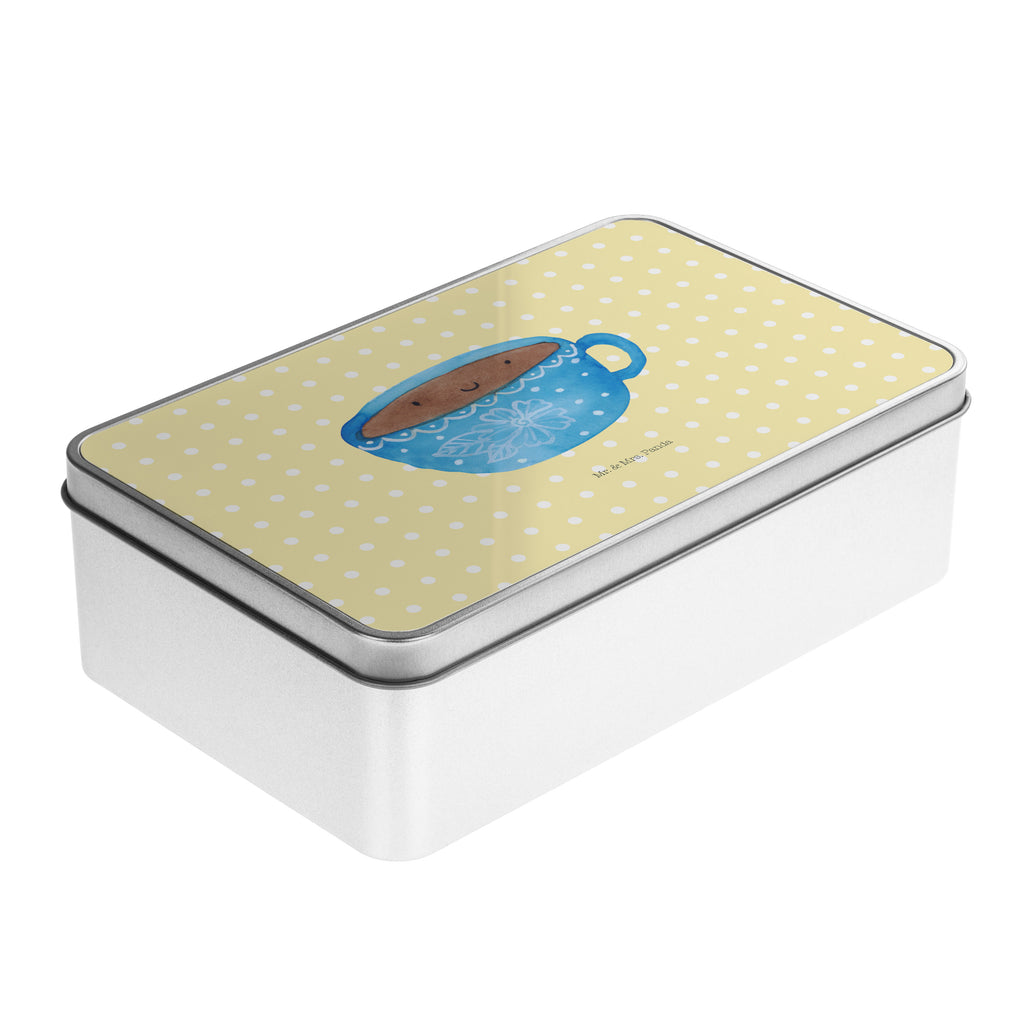 Metalldose rechteckig Kaffee Tasse Blechdose, Metalldose, Blechbox, Container, Keksdose, Vorratsdose, Vorratsbox, Döschen, Versperbox, Vesperdose, Aufbewahrungsdose, Aufbewahrungsbox, Aluminiumdose, Dose, Tiermotive, Gute Laune, lustige Sprüche, Tiere, Kaffee, Tasse, Liebe, Geschmack, Genuss, Glücklich