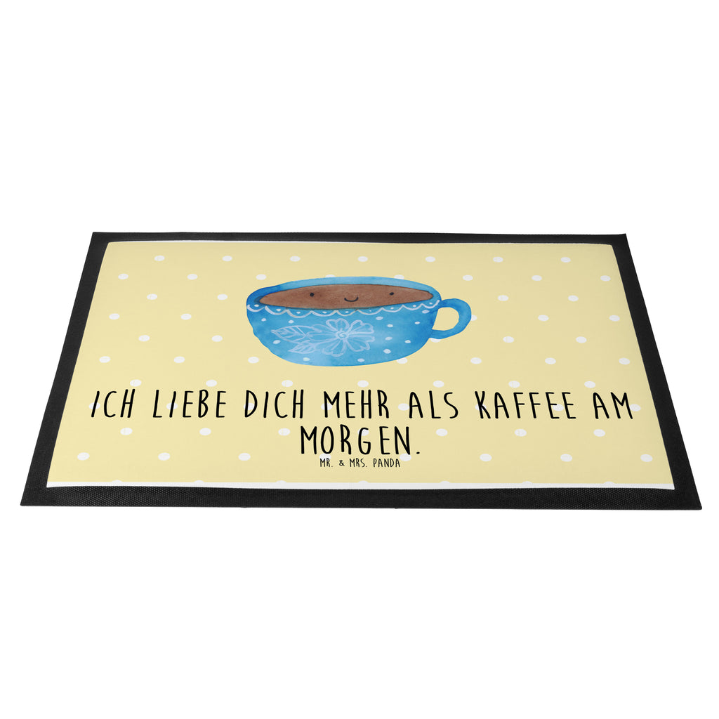 Fußmatte Kaffee Tasse Kaffee, Tasse, Liebe, Geschmack, Genuss, Glücklich Türvorleger, Schmutzmatte, Fußabtreter, Matte, Schmutzfänger, Fußabstreifer, Schmutzfangmatte, Türmatte, Motivfußmatte,  Haustürmatte, Vorleger  süße Tiermotive, gute Laune, lustige Sprüche, Tiere