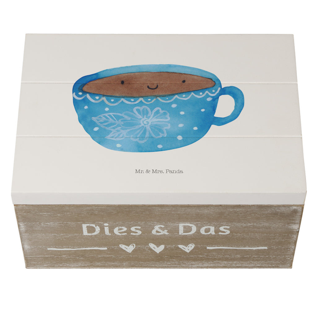 Holzkiste Kaffee Tasse Holzkiste, Kiste, Schatzkiste, Truhe, Schatulle, XXL, Erinnerungsbox, Erinnerungskiste, Dekokiste, Aufbewahrungsbox, Tiermotive, Gute Laune, lustige Sprüche, Tiere, Kaffee, Tasse, Liebe, Geschmack, Genuss, Glücklich