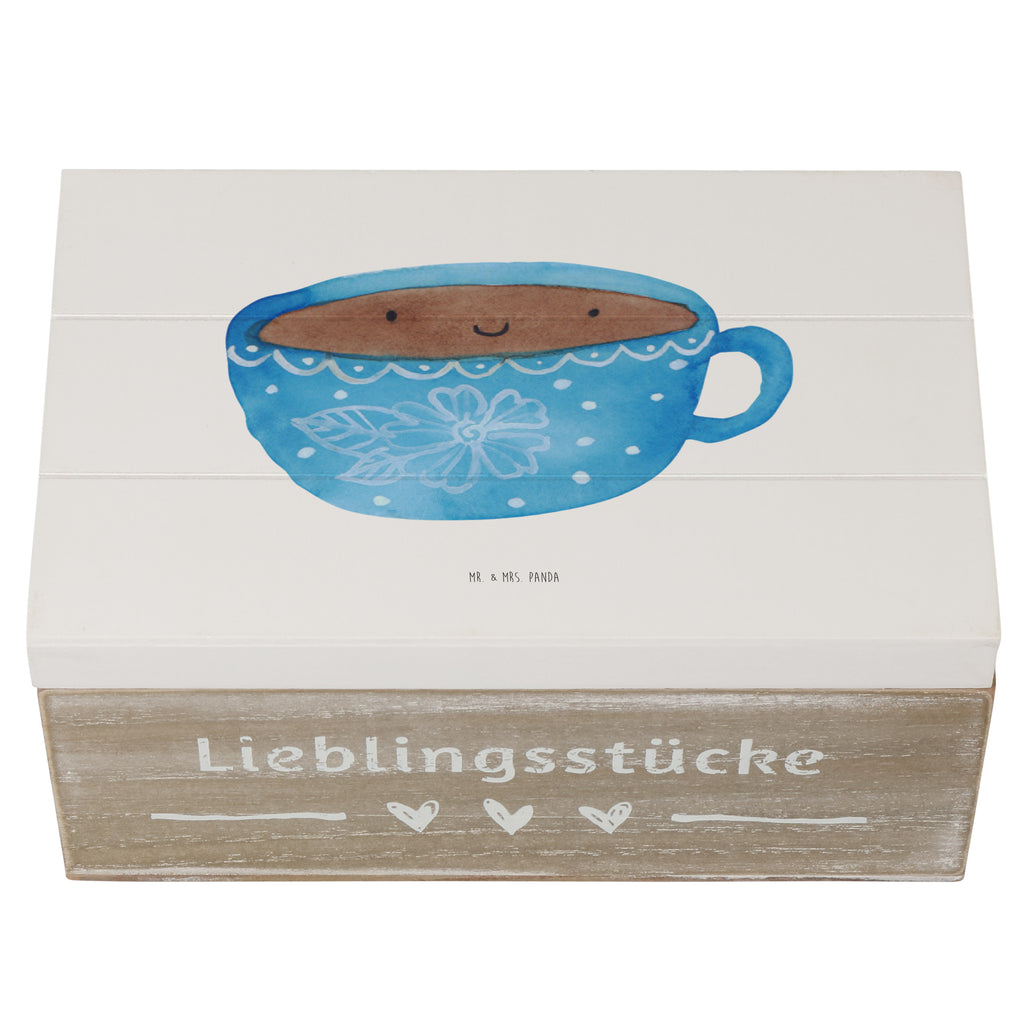 Holzkiste Kaffee Tasse Holzkiste, Kiste, Schatzkiste, Truhe, Schatulle, XXL, Erinnerungsbox, Erinnerungskiste, Dekokiste, Aufbewahrungsbox, Tiermotive, Gute Laune, lustige Sprüche, Tiere, Kaffee, Tasse, Liebe, Geschmack, Genuss, Glücklich
