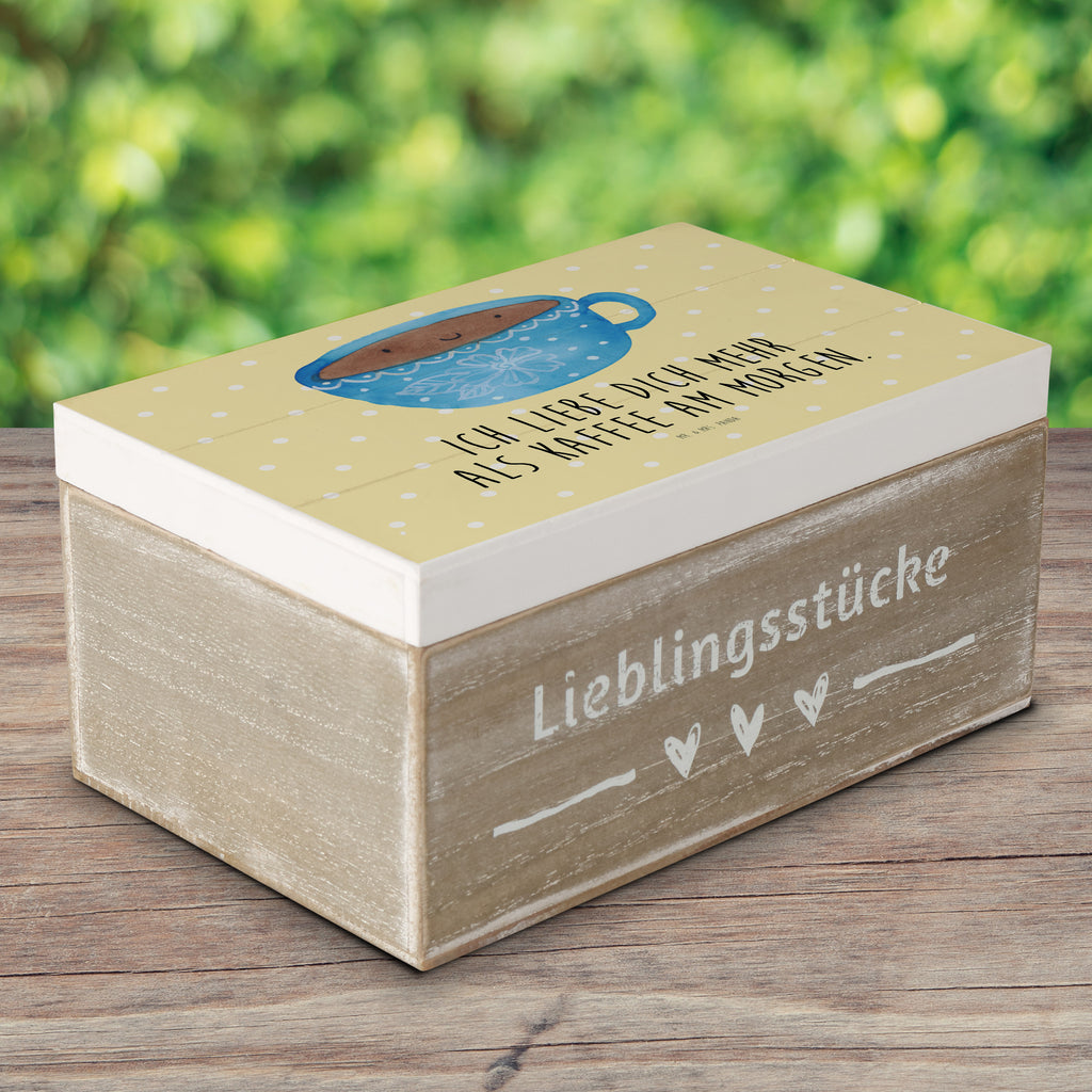 Holzkiste Kaffee Tasse Holzkiste, Kiste, Schatzkiste, Truhe, Schatulle, XXL, Erinnerungsbox, Erinnerungskiste, Dekokiste, Aufbewahrungsbox, Tiermotive, Gute Laune, lustige Sprüche, Tiere, Kaffee, Tasse, Liebe, Geschmack, Genuss, Glücklich