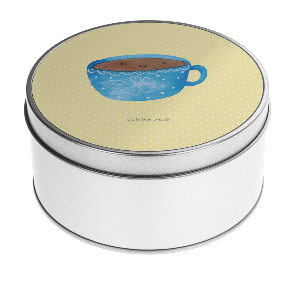 Blechdose rund Kaffee Tasse Metalldose, Keksdose, Dose, Vorratsdose, Geschenkbox, Tiermotive, Gute Laune, lustige Sprüche, Tiere, Kaffee, Tasse, Liebe, Geschmack, Genuss, Glücklich