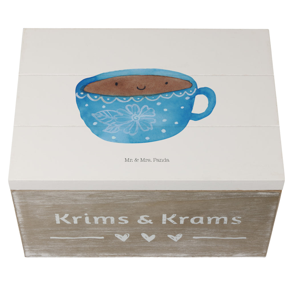 Holzkiste Kaffee Tasse Holzkiste, Kiste, Schatzkiste, Truhe, Schatulle, XXL, Erinnerungsbox, Erinnerungskiste, Dekokiste, Aufbewahrungsbox, Tiermotive, Gute Laune, lustige Sprüche, Tiere, Kaffee, Tasse, Liebe, Geschmack, Genuss, Glücklich