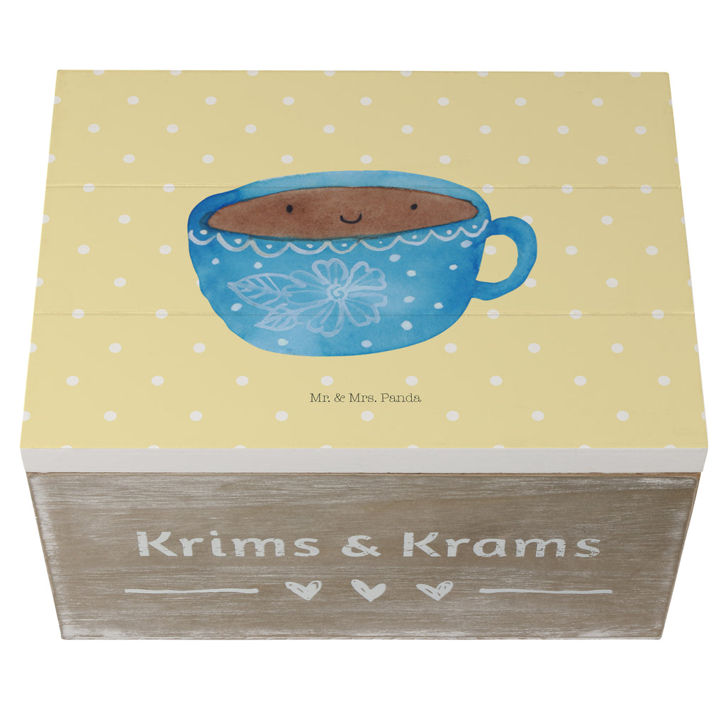 Holzkiste Kaffee Tasse Holzkiste, Kiste, Schatzkiste, Truhe, Schatulle, XXL, Erinnerungsbox, Erinnerungskiste, Dekokiste, Aufbewahrungsbox, Tiermotive, Gute Laune, lustige Sprüche, Tiere, Kaffee, Tasse, Liebe, Geschmack, Genuss, Glücklich