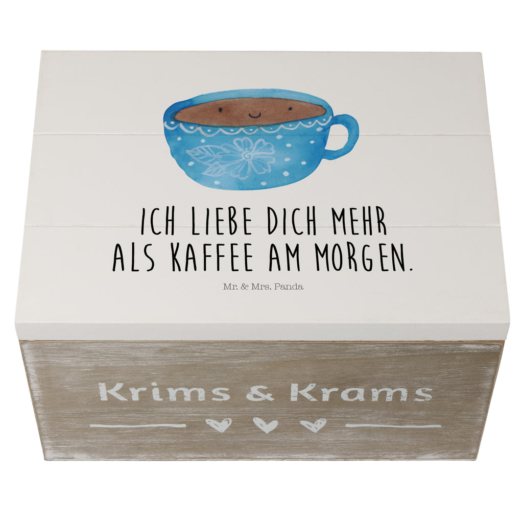 Holzkiste Kaffee Tasse Holzkiste, Kiste, Schatzkiste, Truhe, Schatulle, XXL, Erinnerungsbox, Erinnerungskiste, Dekokiste, Aufbewahrungsbox, Tiermotive, Gute Laune, lustige Sprüche, Tiere, Kaffee, Tasse, Liebe, Geschmack, Genuss, Glücklich
