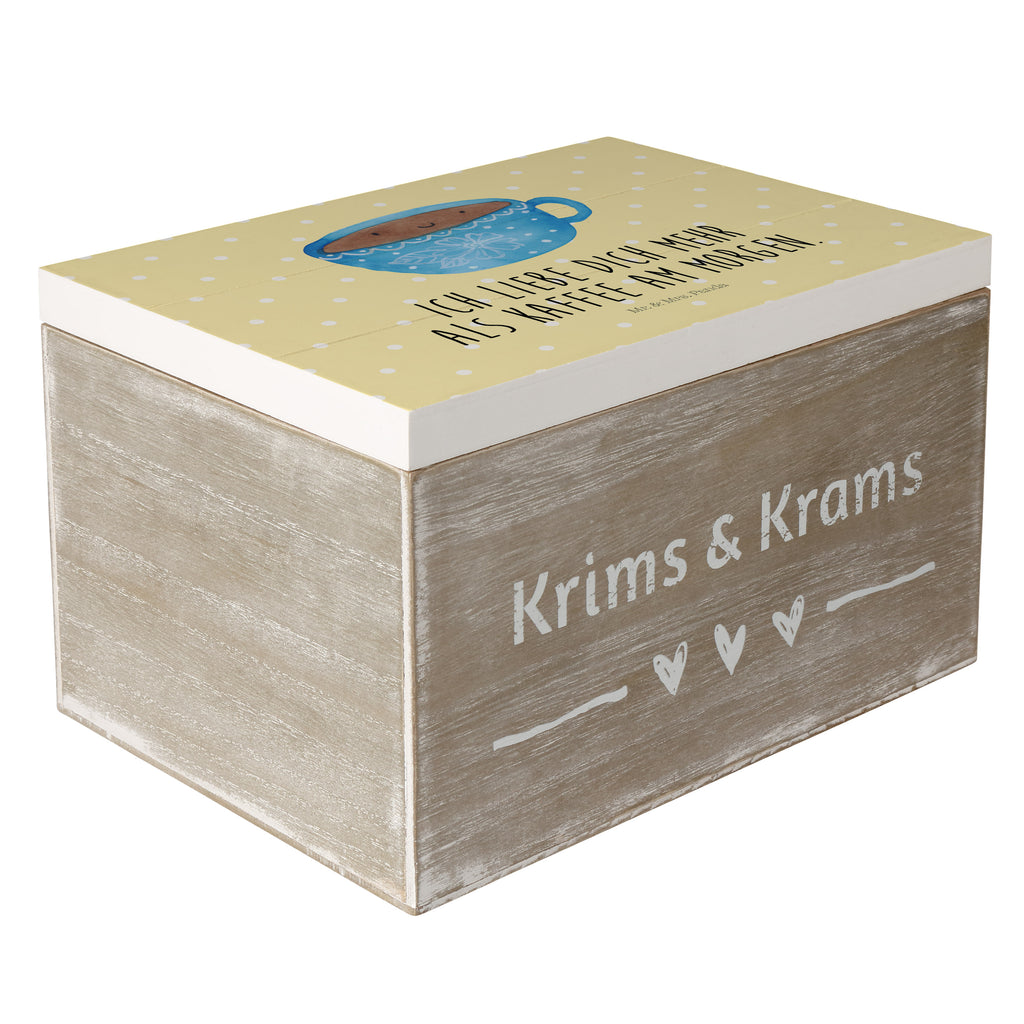 Holzkiste Kaffee Tasse Holzkiste, Kiste, Schatzkiste, Truhe, Schatulle, XXL, Erinnerungsbox, Erinnerungskiste, Dekokiste, Aufbewahrungsbox, Tiermotive, Gute Laune, lustige Sprüche, Tiere, Kaffee, Tasse, Liebe, Geschmack, Genuss, Glücklich