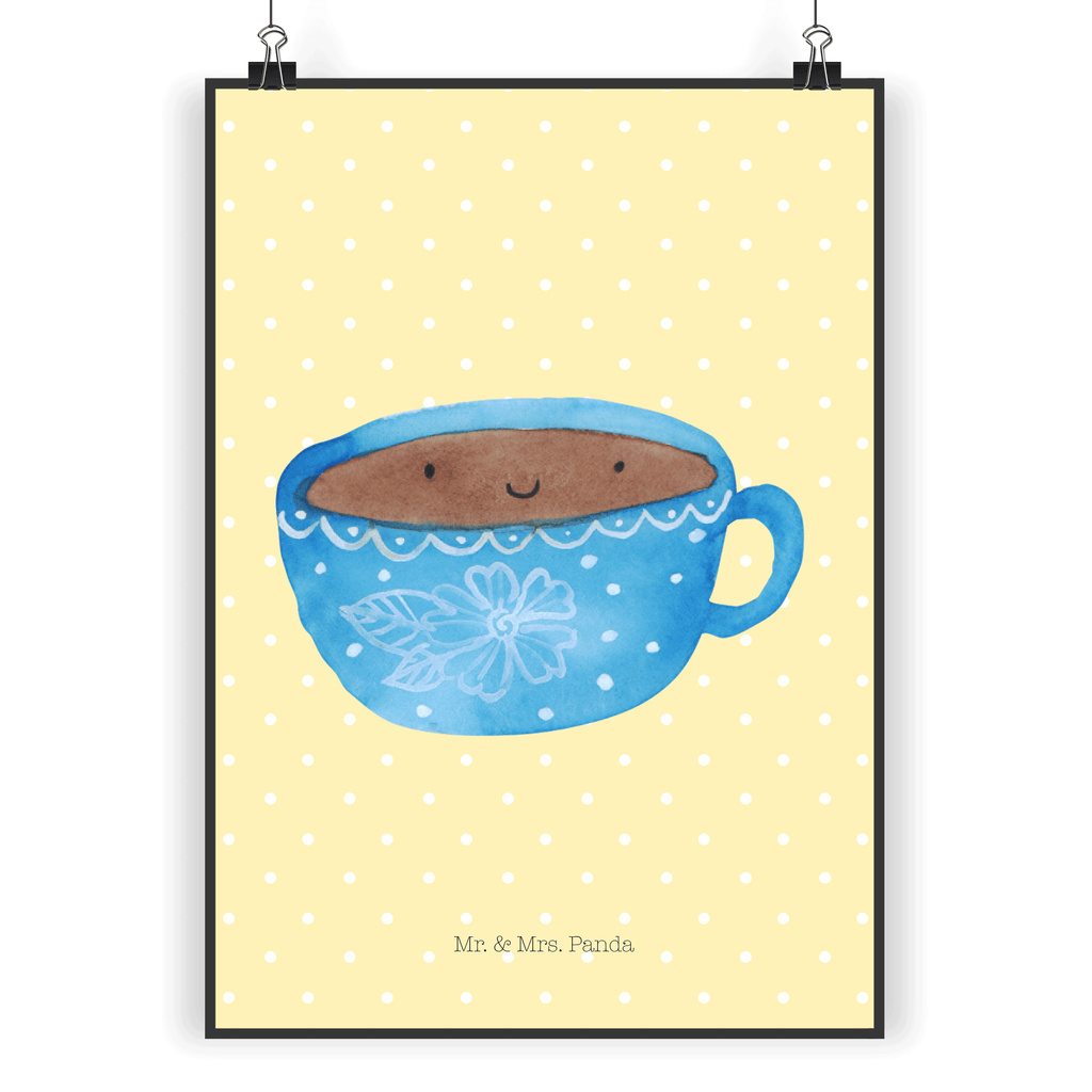 Poster Kaffee Tasse Poster, Wandposter, Bild, Wanddeko, Küchenposter, Kinderposter, Wanddeko Bild, Raumdekoration, Wanddekoration, Handgemaltes Poster, Mr. & Mrs. Panda Poster, Designposter, Kunstdruck, Posterdruck, Tiermotive, Gute Laune, lustige Sprüche, Tiere, Kaffee, Tasse, Liebe, Geschmack, Genuss, Glücklich