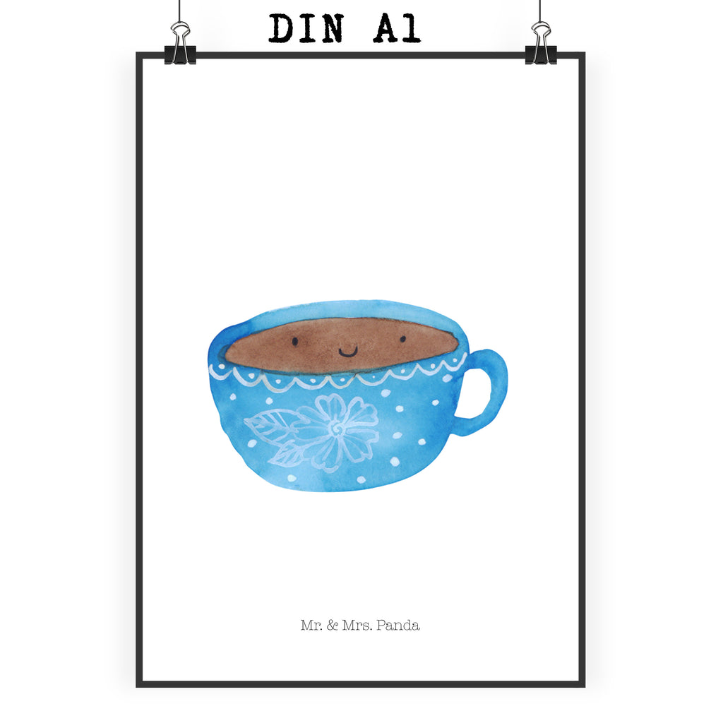 Poster Kaffee Tasse Poster, Wandposter, Bild, Wanddeko, Küchenposter, Kinderposter, Wanddeko Bild, Raumdekoration, Wanddekoration, Handgemaltes Poster, Mr. & Mrs. Panda Poster, Designposter, Kunstdruck, Posterdruck, Tiermotive, Gute Laune, lustige Sprüche, Tiere, Kaffee, Tasse, Liebe, Geschmack, Genuss, Glücklich