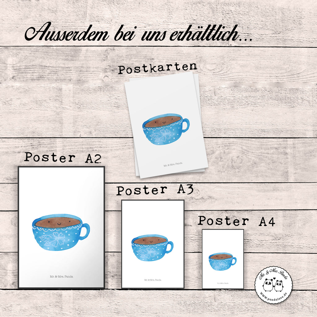 Poster Kaffee Tasse Poster, Wandposter, Bild, Wanddeko, Küchenposter, Kinderposter, Wanddeko Bild, Raumdekoration, Wanddekoration, Handgemaltes Poster, Mr. & Mrs. Panda Poster, Designposter, Kunstdruck, Posterdruck, Tiermotive, Gute Laune, lustige Sprüche, Tiere, Kaffee, Tasse, Liebe, Geschmack, Genuss, Glücklich