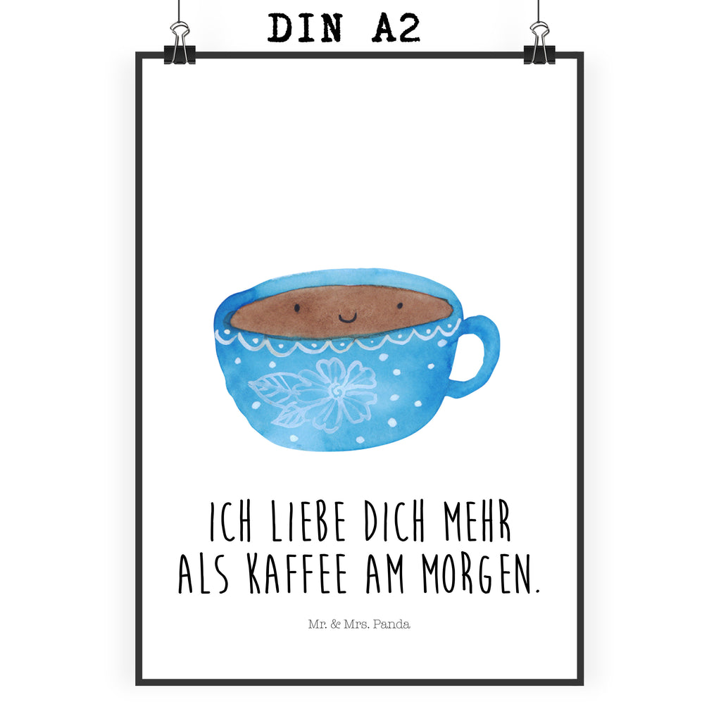 Poster Kaffee Tasse Poster, Wandposter, Bild, Wanddeko, Küchenposter, Kinderposter, Wanddeko Bild, Raumdekoration, Wanddekoration, Handgemaltes Poster, Mr. & Mrs. Panda Poster, Designposter, Kunstdruck, Posterdruck, Tiermotive, Gute Laune, lustige Sprüche, Tiere, Kaffee, Tasse, Liebe, Geschmack, Genuss, Glücklich