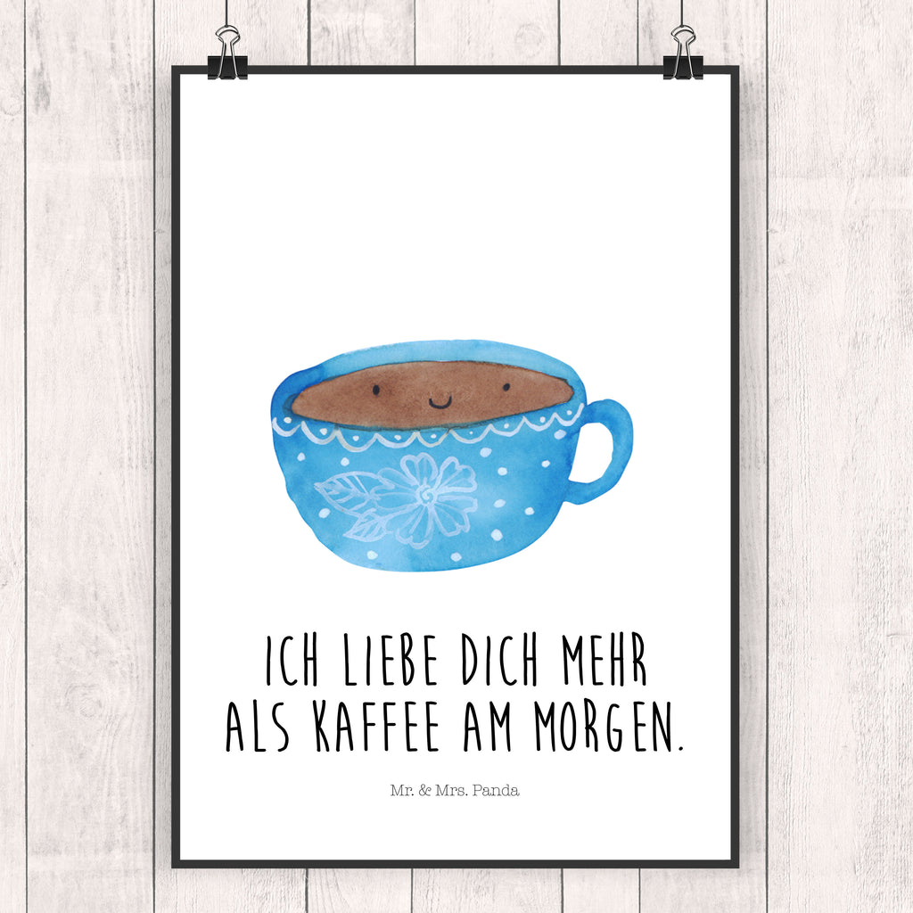 Poster Kaffee Tasse Poster, Wandposter, Bild, Wanddeko, Küchenposter, Kinderposter, Wanddeko Bild, Raumdekoration, Wanddekoration, Handgemaltes Poster, Mr. & Mrs. Panda Poster, Designposter, Kunstdruck, Posterdruck, Tiermotive, Gute Laune, lustige Sprüche, Tiere, Kaffee, Tasse, Liebe, Geschmack, Genuss, Glücklich