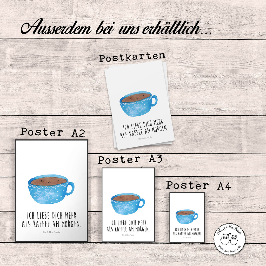 Poster Kaffee Tasse Poster, Wandposter, Bild, Wanddeko, Küchenposter, Kinderposter, Wanddeko Bild, Raumdekoration, Wanddekoration, Handgemaltes Poster, Mr. & Mrs. Panda Poster, Designposter, Kunstdruck, Posterdruck, Tiermotive, Gute Laune, lustige Sprüche, Tiere, Kaffee, Tasse, Liebe, Geschmack, Genuss, Glücklich