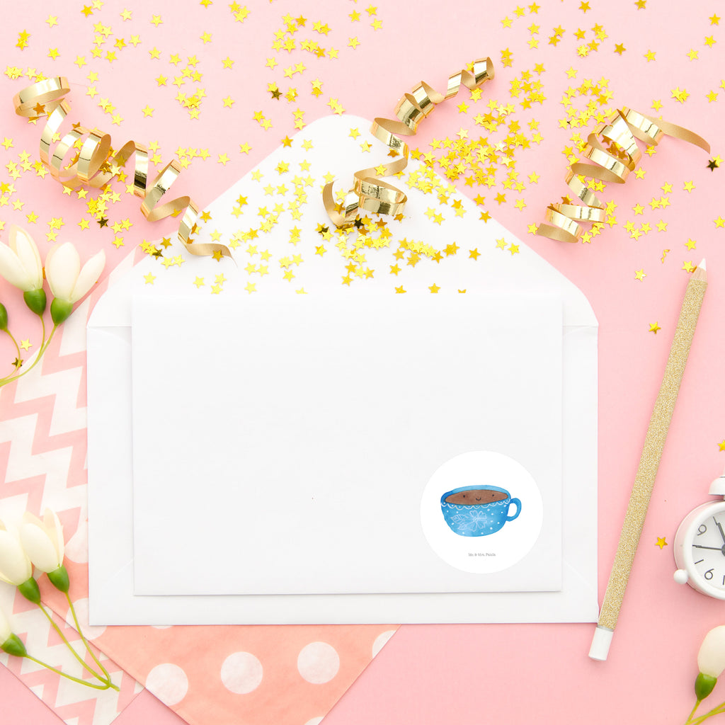 40mm Rund Aufkleber Kaffee Tasse Sticker, Aufkleber, Etikett, Tiermotive, Gute Laune, lustige Sprüche, Tiere, Kaffee, Tasse, Liebe, Geschmack, Genuss, Glücklich