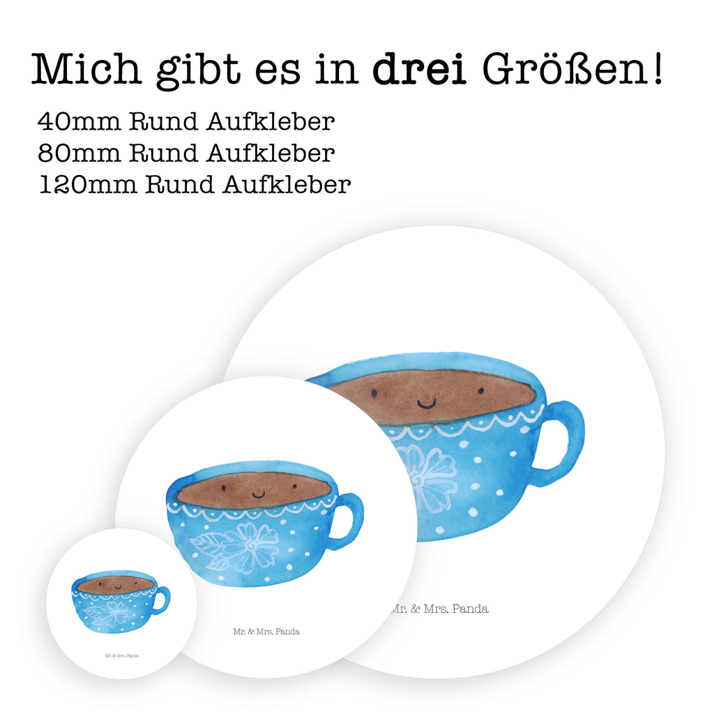 40mm Rund Aufkleber Kaffee Tasse Sticker, Aufkleber, Etikett, Tiermotive, Gute Laune, lustige Sprüche, Tiere, Kaffee, Tasse, Liebe, Geschmack, Genuss, Glücklich