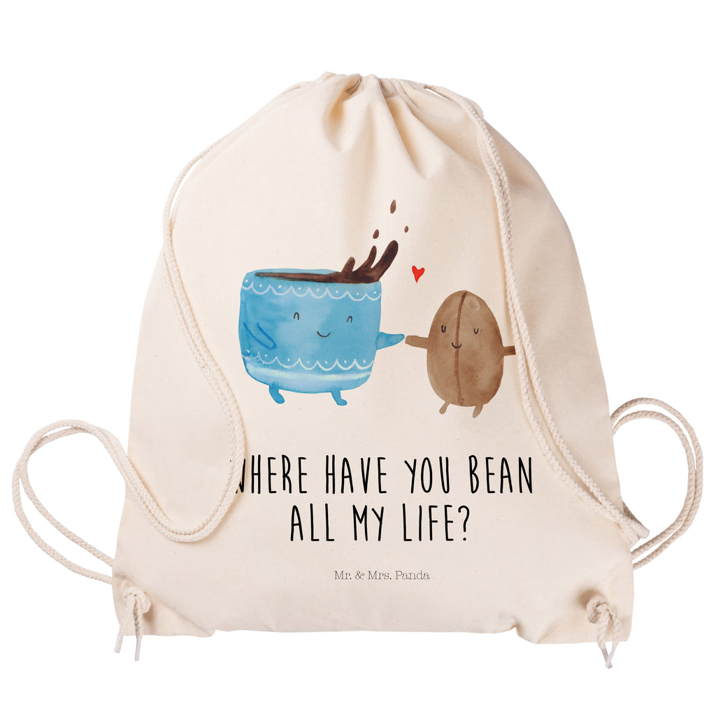 Sportbeutel Kaffee Bohne Turnbeutel, Beutel, Sporttasche, Tasche, Stoffbeutel, Tiermotive, Gute Laune, lustige Sprüche, Tiere, Kaffee, Kaffeebohne, Genuss, Zufriedenheit, Glück