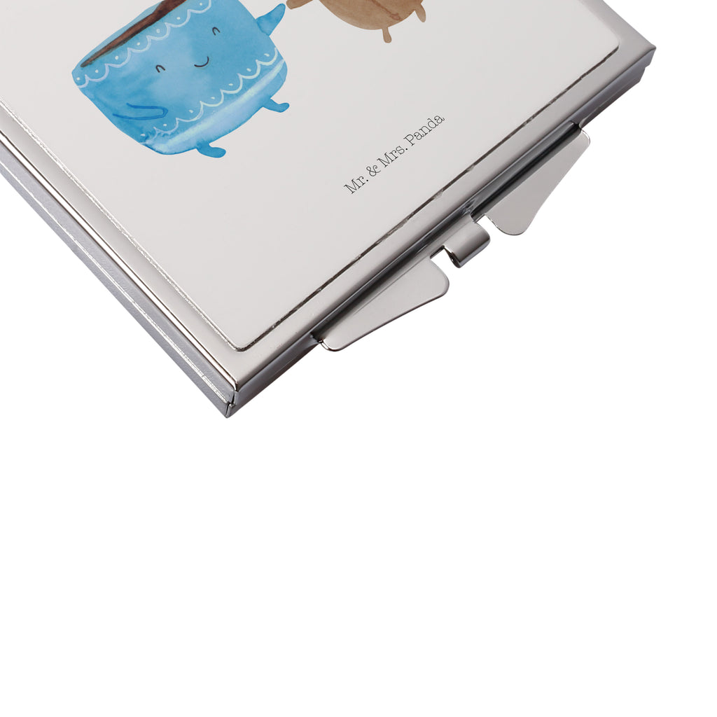 Handtaschenspiegel quadratisch Kaffee Bohne Spiegel, Handtasche, Quadrat, silber, schminken, Schminkspiegel, Tiermotive, Gute Laune, lustige Sprüche, Tiere, Kaffee, Kaffeebohne, Genuss, Zufriedenheit, Glück