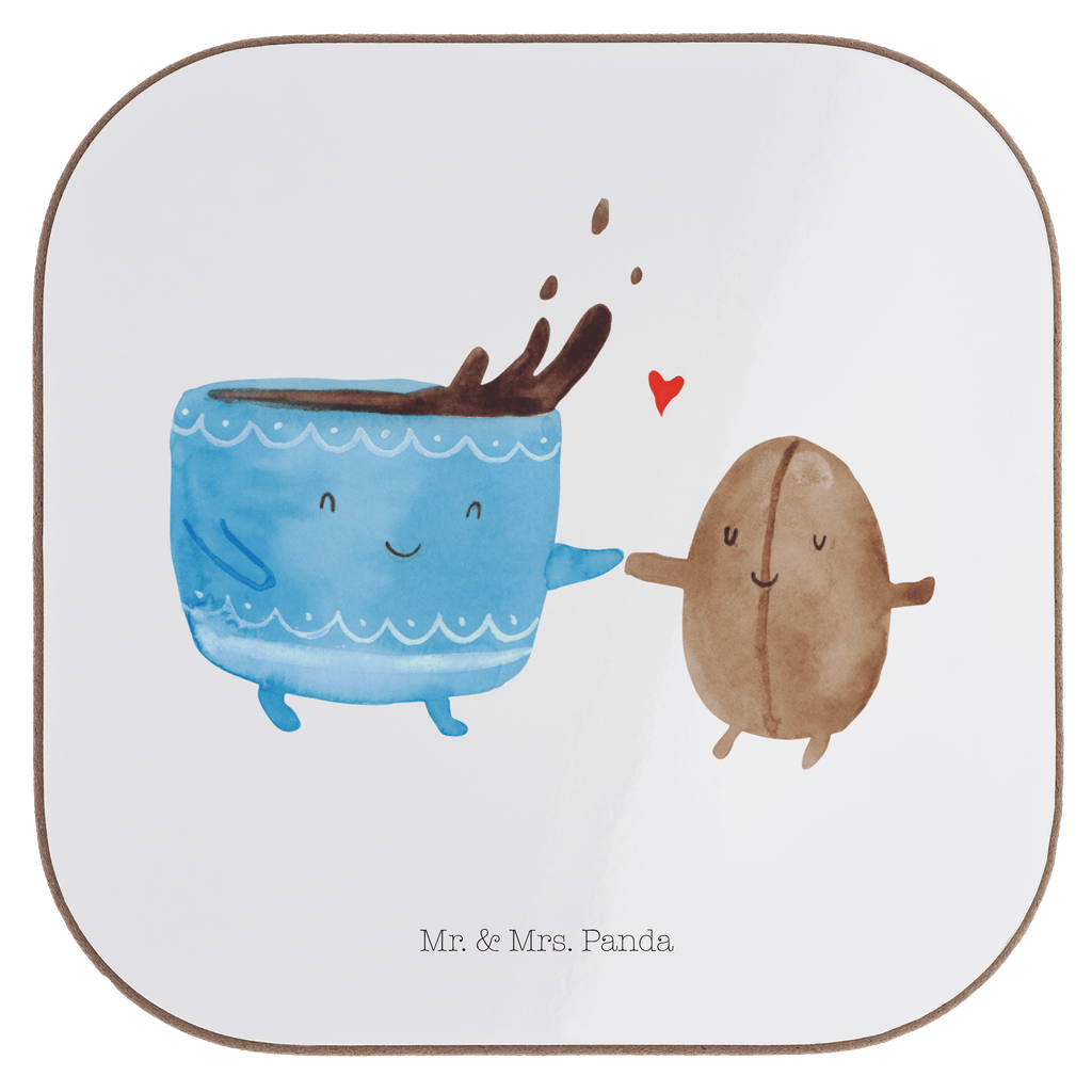 Quadratische Untersetzer Kaffee Bohne Bierdeckel, Glasuntersetzer, Untersetzer Gläser, Getränkeuntersetzer, Tiermotive, Gute Laune, lustige Sprüche, Tiere, Kaffee, Kaffeebohne, Genuss, Zufriedenheit, Glück