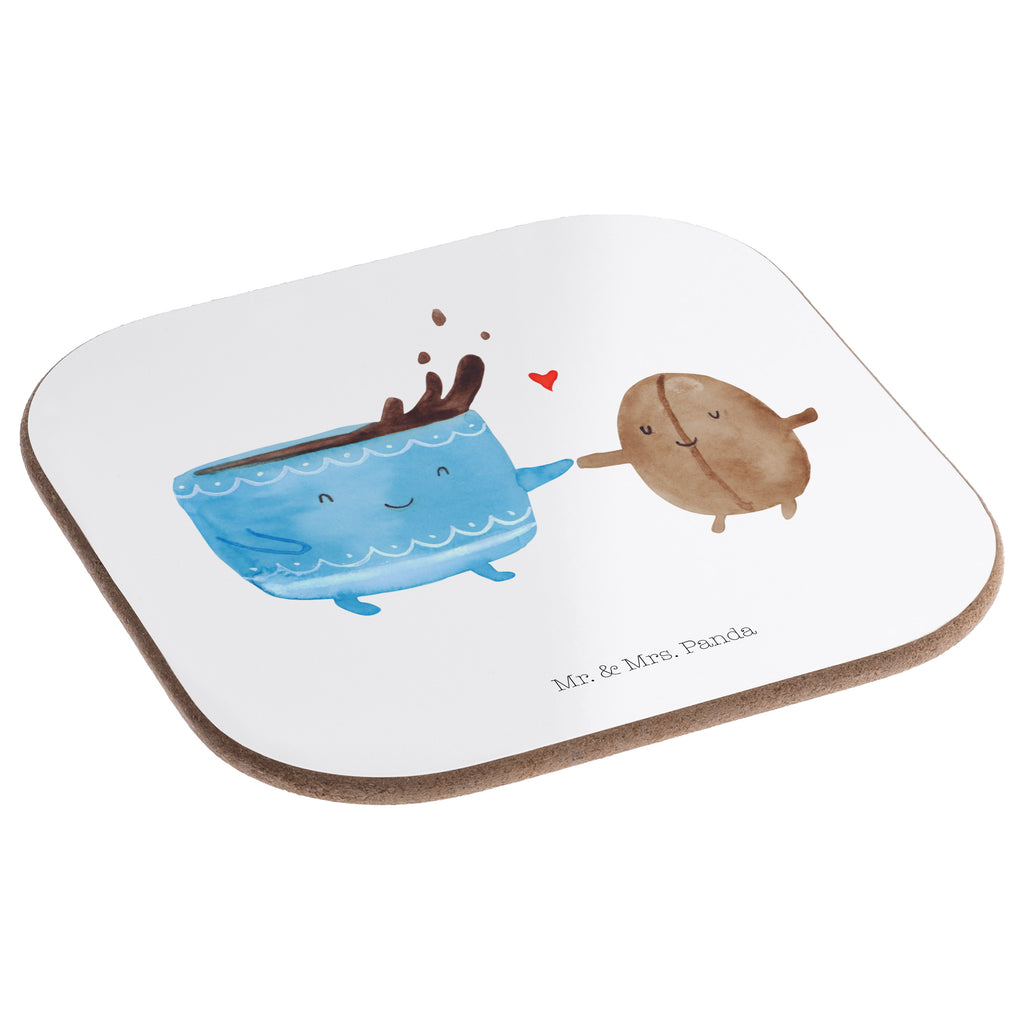 Quadratische Untersetzer Kaffee Bohne Bierdeckel, Glasuntersetzer, Untersetzer Gläser, Getränkeuntersetzer, Tiermotive, Gute Laune, lustige Sprüche, Tiere, Kaffee, Kaffeebohne, Genuss, Zufriedenheit, Glück