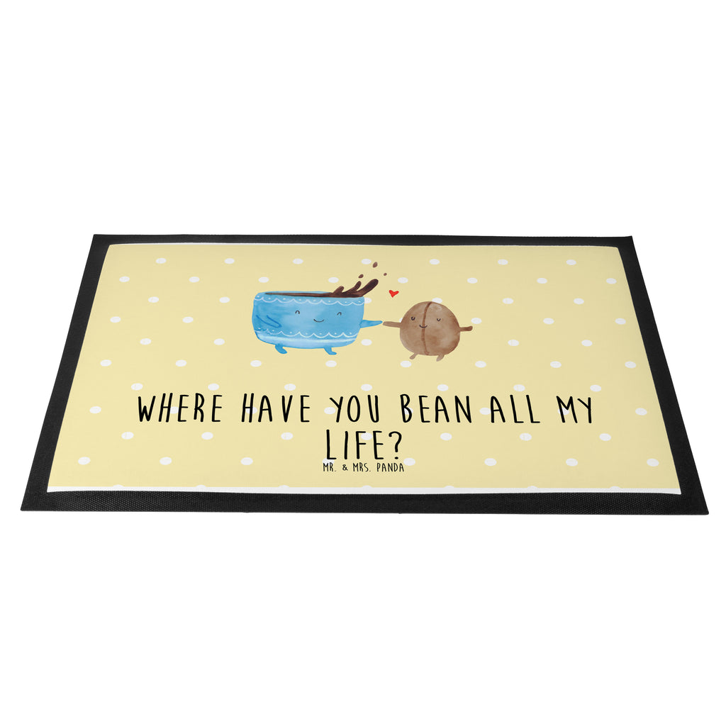 Fußmatte Kaffee Bohne Türvorleger, Schmutzmatte, Fußabtreter, Matte, Schmutzfänger, Fußabstreifer, Schmutzfangmatte, Türmatte, Motivfußmatte, Haustürmatte, Vorleger, Tiermotive, Gute Laune, lustige Sprüche, Tiere, Kaffee, Kaffeebohne, Genuss, Zufriedenheit, Glück