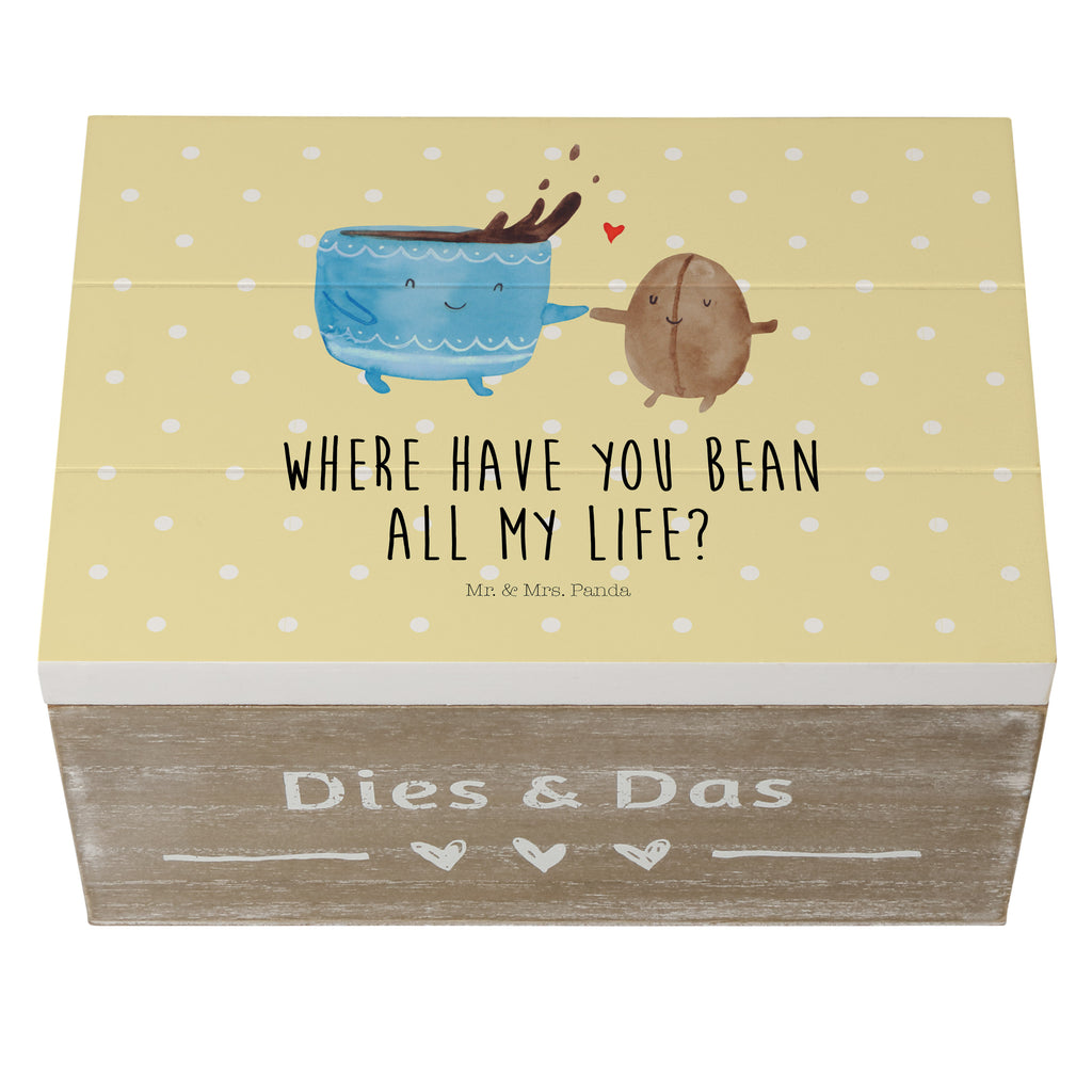 Holzkiste Kaffee Bohne Holzkiste, Kiste, Schatzkiste, Truhe, Schatulle, XXL, Erinnerungsbox, Erinnerungskiste, Dekokiste, Aufbewahrungsbox, Tiermotive, Gute Laune, lustige Sprüche, Tiere, Kaffee, Kaffeebohne, Genuss, Zufriedenheit, Glück