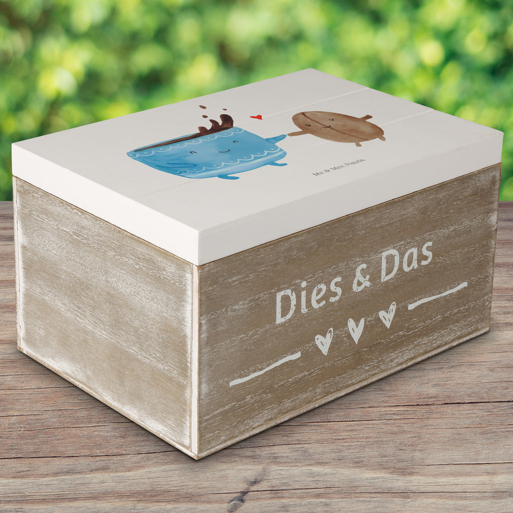 Holzkiste Kaffee Bohne Holzkiste, Kiste, Schatzkiste, Truhe, Schatulle, XXL, Erinnerungsbox, Erinnerungskiste, Dekokiste, Aufbewahrungsbox, Tiermotive, Gute Laune, lustige Sprüche, Tiere, Kaffee, Kaffeebohne, Genuss, Zufriedenheit, Glück