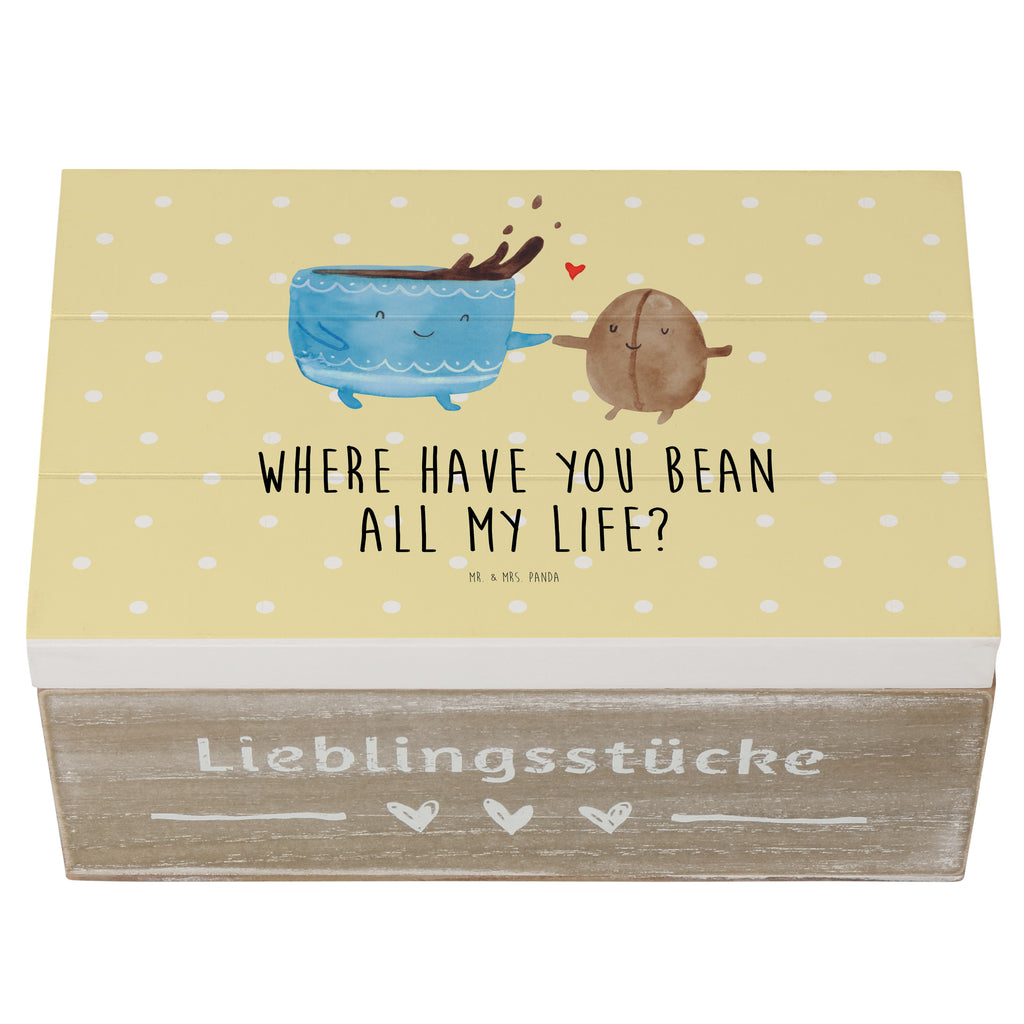 Holzkiste Kaffee Bohne Holzkiste, Kiste, Schatzkiste, Truhe, Schatulle, XXL, Erinnerungsbox, Erinnerungskiste, Dekokiste, Aufbewahrungsbox, Tiermotive, Gute Laune, lustige Sprüche, Tiere, Kaffee, Kaffeebohne, Genuss, Zufriedenheit, Glück