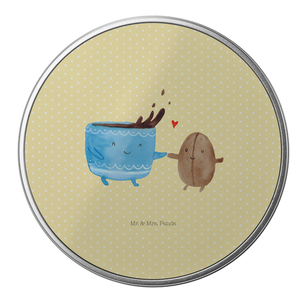 Blechdose rund Kaffee Bohne Metalldose, Keksdose, Dose, Vorratsdose, Geschenkbox, Tiermotive, Gute Laune, lustige Sprüche, Tiere, Kaffee, Kaffeebohne, Genuss, Zufriedenheit, Glück