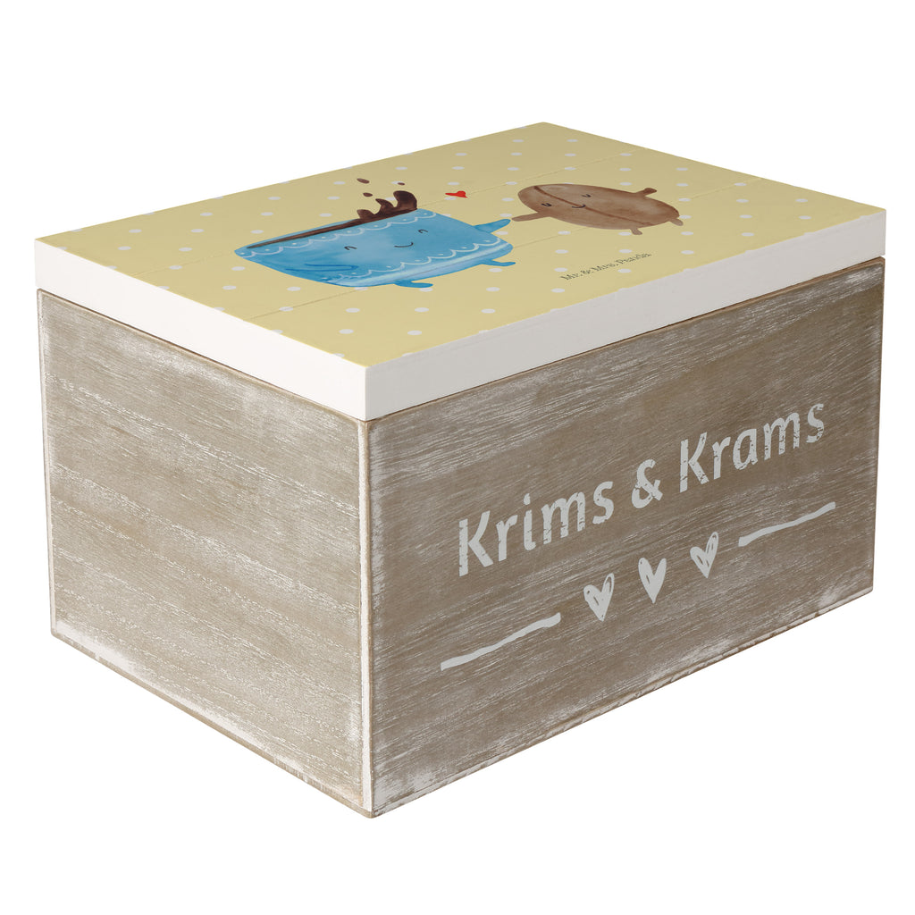 Holzkiste Kaffee Bohne Holzkiste, Kiste, Schatzkiste, Truhe, Schatulle, XXL, Erinnerungsbox, Erinnerungskiste, Dekokiste, Aufbewahrungsbox, Tiermotive, Gute Laune, lustige Sprüche, Tiere, Kaffee, Kaffeebohne, Genuss, Zufriedenheit, Glück