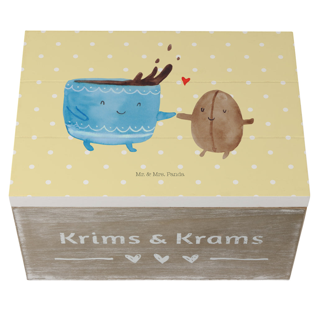 Holzkiste Kaffee Bohne Holzkiste, Kiste, Schatzkiste, Truhe, Schatulle, XXL, Erinnerungsbox, Erinnerungskiste, Dekokiste, Aufbewahrungsbox, Tiermotive, Gute Laune, lustige Sprüche, Tiere, Kaffee, Kaffeebohne, Genuss, Zufriedenheit, Glück