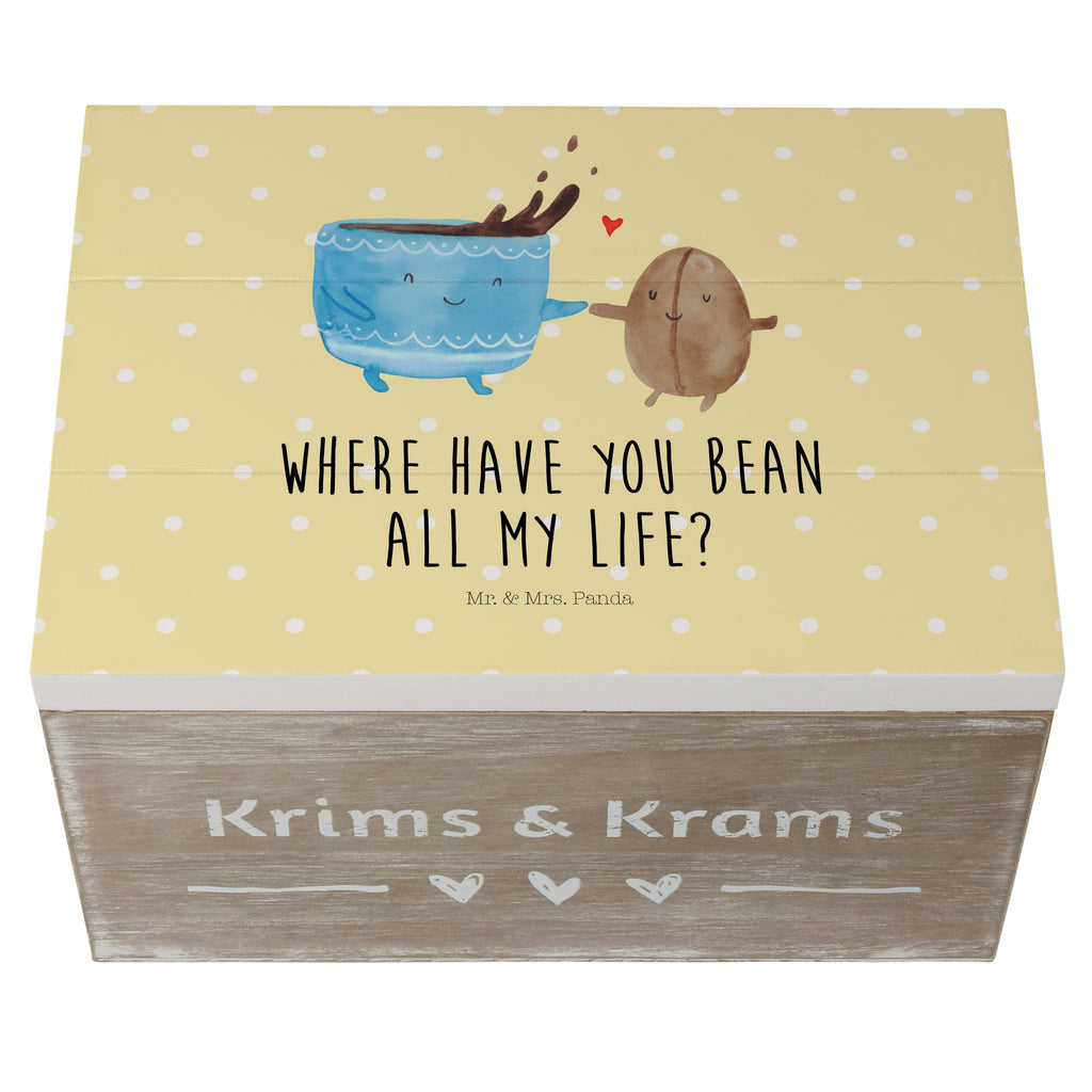 Holzkiste Kaffee Bohne Holzkiste, Kiste, Schatzkiste, Truhe, Schatulle, XXL, Erinnerungsbox, Erinnerungskiste, Dekokiste, Aufbewahrungsbox, Tiermotive, Gute Laune, lustige Sprüche, Tiere, Kaffee, Kaffeebohne, Genuss, Zufriedenheit, Glück