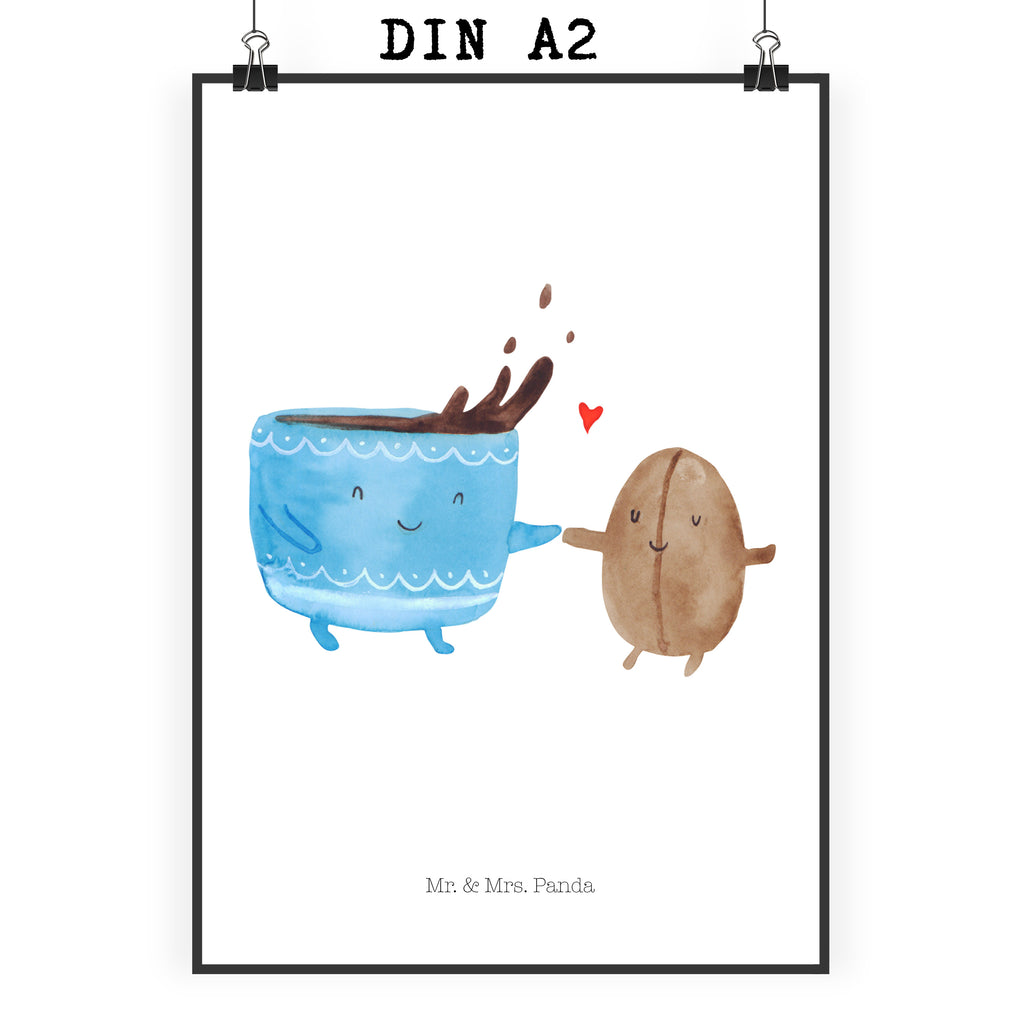 Poster Kaffee Bohne Poster, Wandposter, Bild, Wanddeko, Küchenposter, Kinderposter, Wanddeko Bild, Raumdekoration, Wanddekoration, Handgemaltes Poster, Mr. & Mrs. Panda Poster, Designposter, Kunstdruck, Posterdruck, Tiermotive, Gute Laune, lustige Sprüche, Tiere, Kaffee, Kaffeebohne, Genuss, Zufriedenheit, Glück