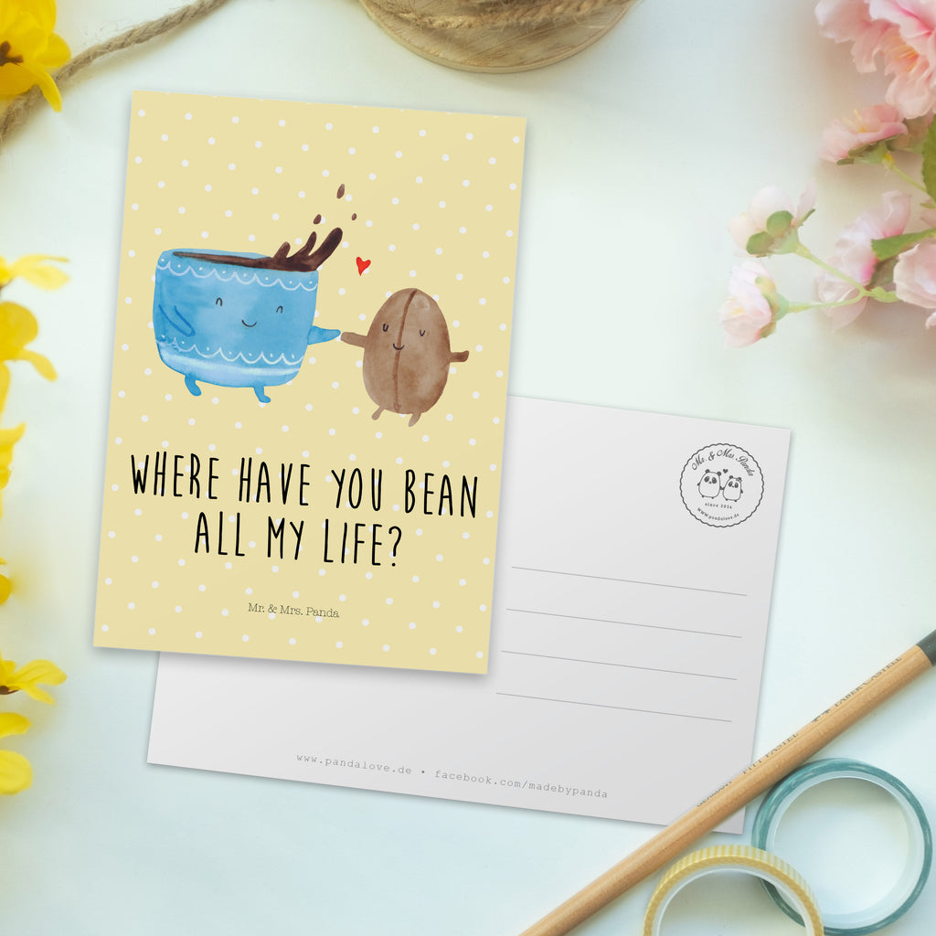 Postkarte Kaffee Bohne Geschenkkarte, Grußkarte, Karte, Einladung, Ansichtskarte, Geburtstagskarte, Einladungskarte, Dankeskarte, Tiermotive, Gute Laune, lustige Sprüche, Tiere, Kaffee, Kaffeebohne, Genuss, Zufriedenheit, Glück