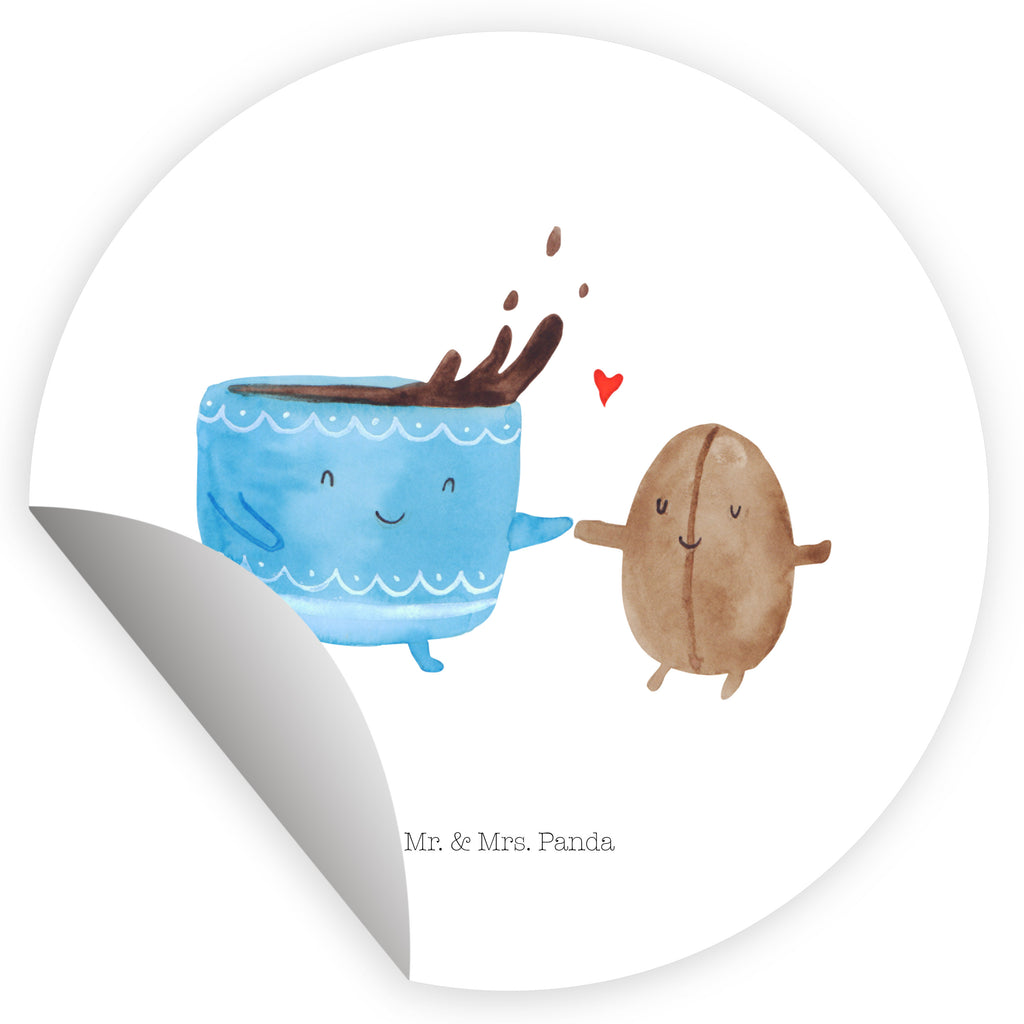 40mm Rund Aufkleber Kaffee Bohne Sticker, Aufkleber, Etikett, Tiermotive, Gute Laune, lustige Sprüche, Tiere, Kaffee, Kaffeebohne, Genuss, Zufriedenheit, Glück