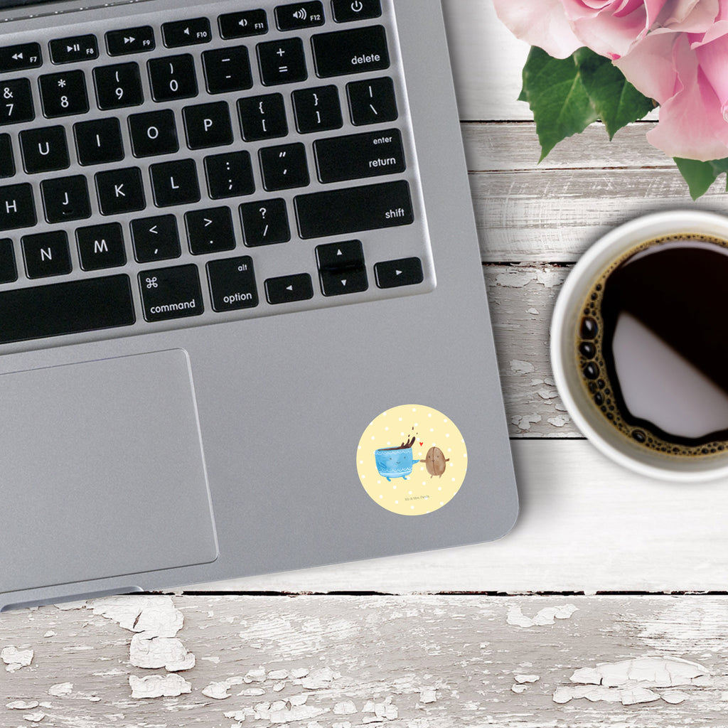 40mm Rund Aufkleber Kaffee Bohne Sticker, Aufkleber, Etikett, Tiermotive, Gute Laune, lustige Sprüche, Tiere, Kaffee, Kaffeebohne, Genuss, Zufriedenheit, Glück