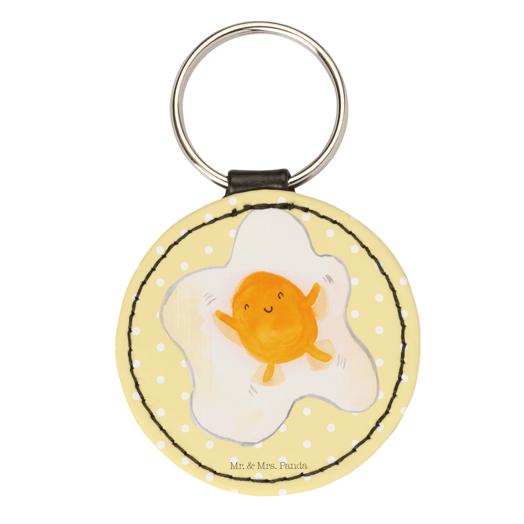 Rund Schlüsselanhänger Spiegelei Schlüsselanhänger, Anhänger, Taschenanhänger, Glücksbringer, Schutzengel, Tiermotive, Gute Laune, lustige Sprüche, Tiere, Ei, Spiegelei, Schön, Tag, Glücklich, Liebe