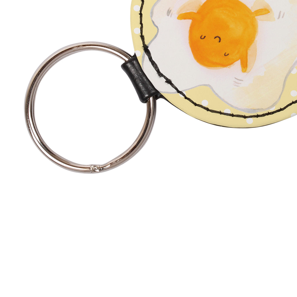 Rund Schlüsselanhänger Spiegelei Schlüsselanhänger, Anhänger, Taschenanhänger, Glücksbringer, Schutzengel, Tiermotive, Gute Laune, lustige Sprüche, Tiere, Ei, Spiegelei, Schön, Tag, Glücklich, Liebe