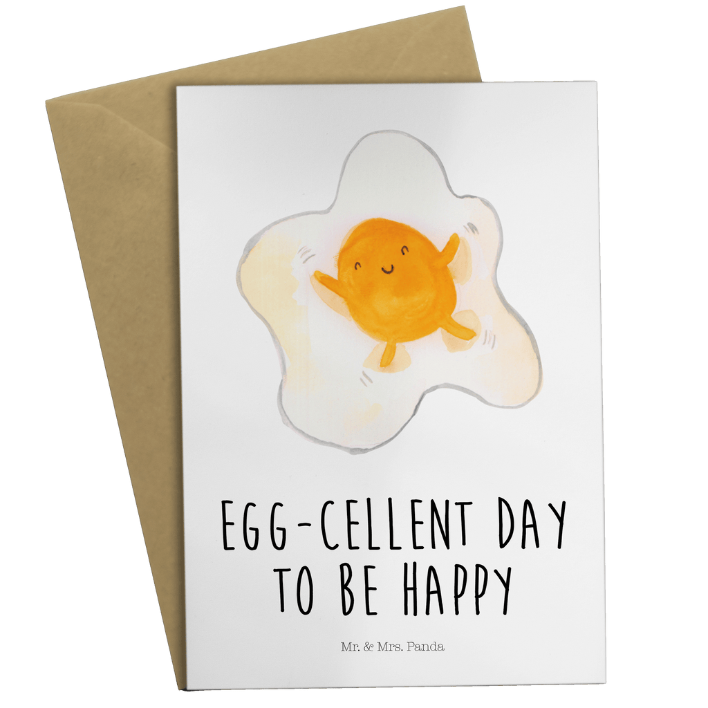 Grußkarte Spiegelei Klappkarte, Einladungskarte, Glückwunschkarte, Hochzeitskarte, Geburtstagskarte, Karte, Tiermotive, Gute Laune, lustige Sprüche, Tiere, Ei, Spiegelei, Schön, Tag, Glücklich, Liebe