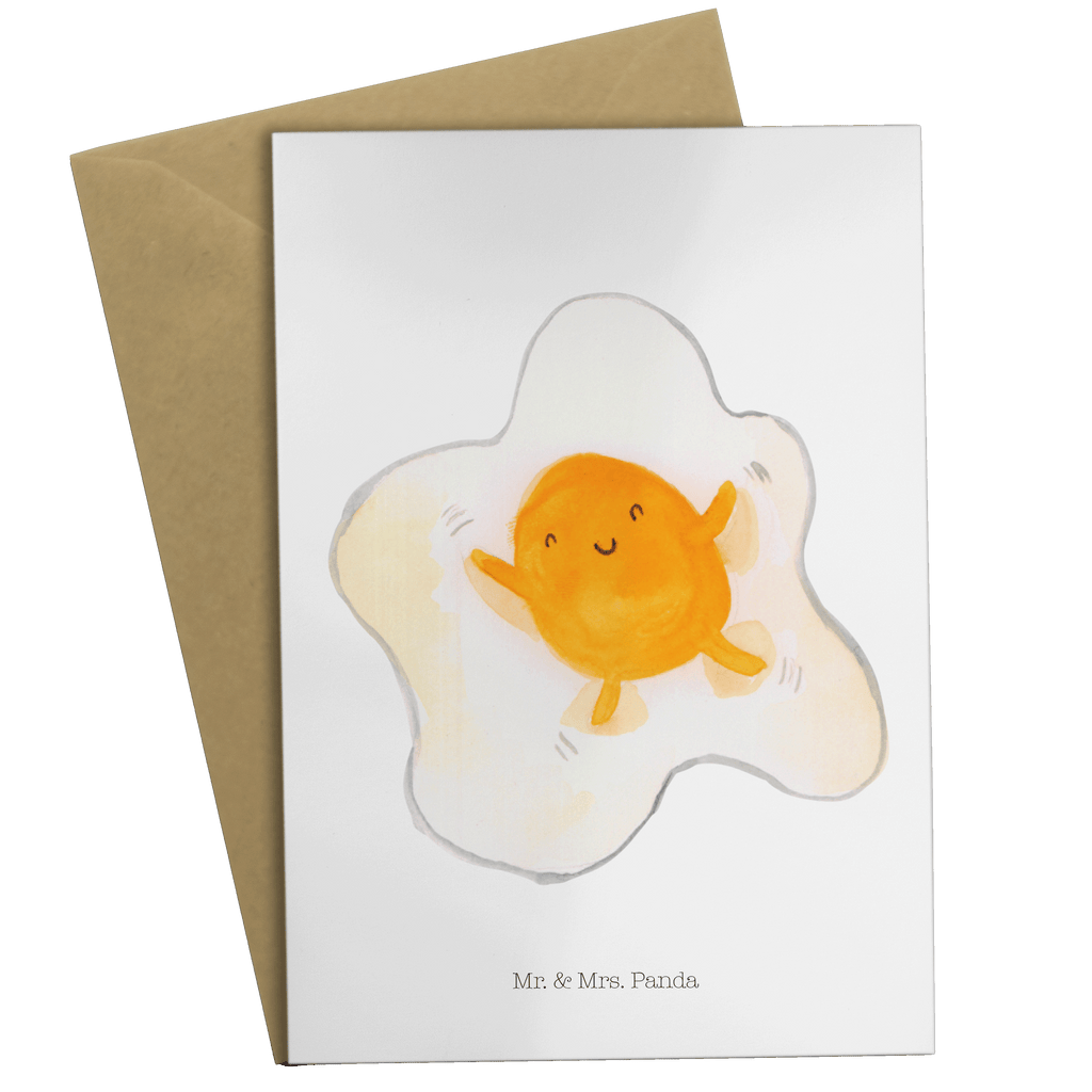 Grußkarte Spiegelei Klappkarte, Einladungskarte, Glückwunschkarte, Hochzeitskarte, Geburtstagskarte, Karte, Tiermotive, Gute Laune, lustige Sprüche, Tiere, Ei, Spiegelei, Schön, Tag, Glücklich, Liebe