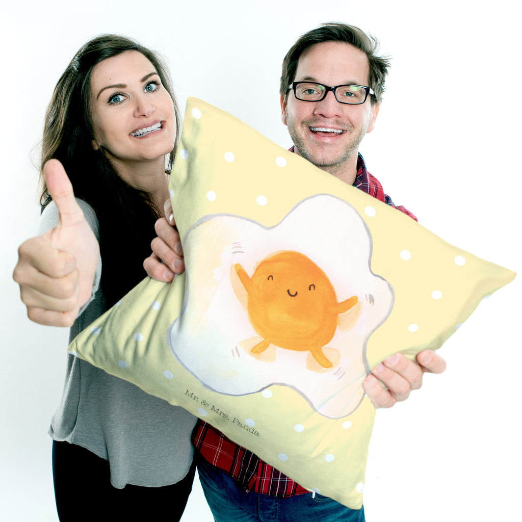 40x40 Kissen Spiegelei Kissenhülle, Kopfkissen, Sofakissen, Dekokissen, Motivkissen, Tiermotive, Gute Laune, lustige Sprüche, Tiere, Ei, Spiegelei, Schön, Tag, Glücklich, Liebe