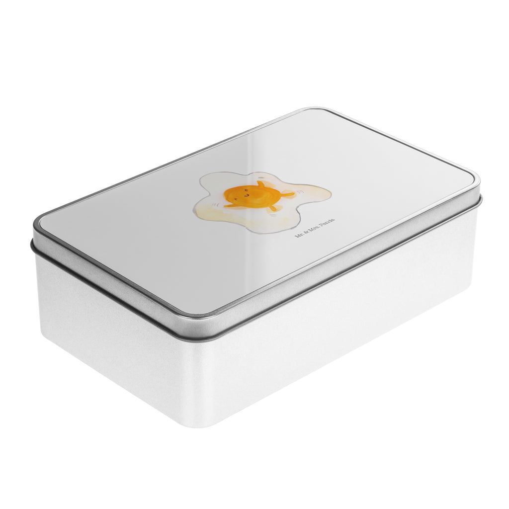 Metalldose rechteckig Spiegelei Blechdose, Metalldose, Blechbox, Container, Keksdose, Vorratsdose, Vorratsbox, Döschen, Versperbox, Vesperdose, Aufbewahrungsdose, Aufbewahrungsbox, Aluminiumdose, Dose, Tiermotive, Gute Laune, lustige Sprüche, Tiere, Ei, Spiegelei, Schön, Tag, Glücklich, Liebe