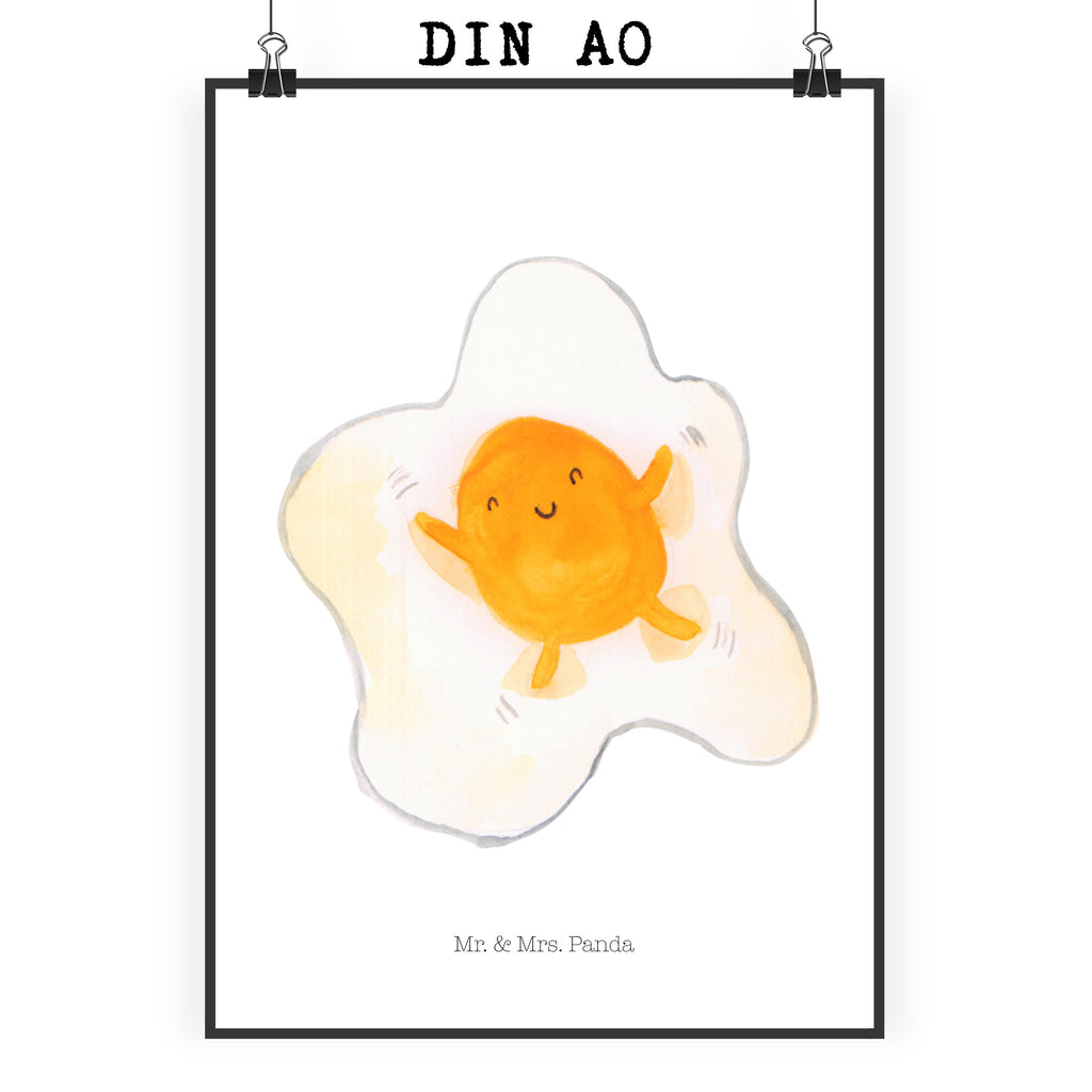 Poster Spiegelei Poster, Wandposter, Bild, Wanddeko, Küchenposter, Kinderposter, Wanddeko Bild, Raumdekoration, Wanddekoration, Handgemaltes Poster, Mr. & Mrs. Panda Poster, Designposter, Kunstdruck, Posterdruck, Tiermotive, Gute Laune, lustige Sprüche, Tiere, Ei, Spiegelei, Schön, Tag, Glücklich, Liebe