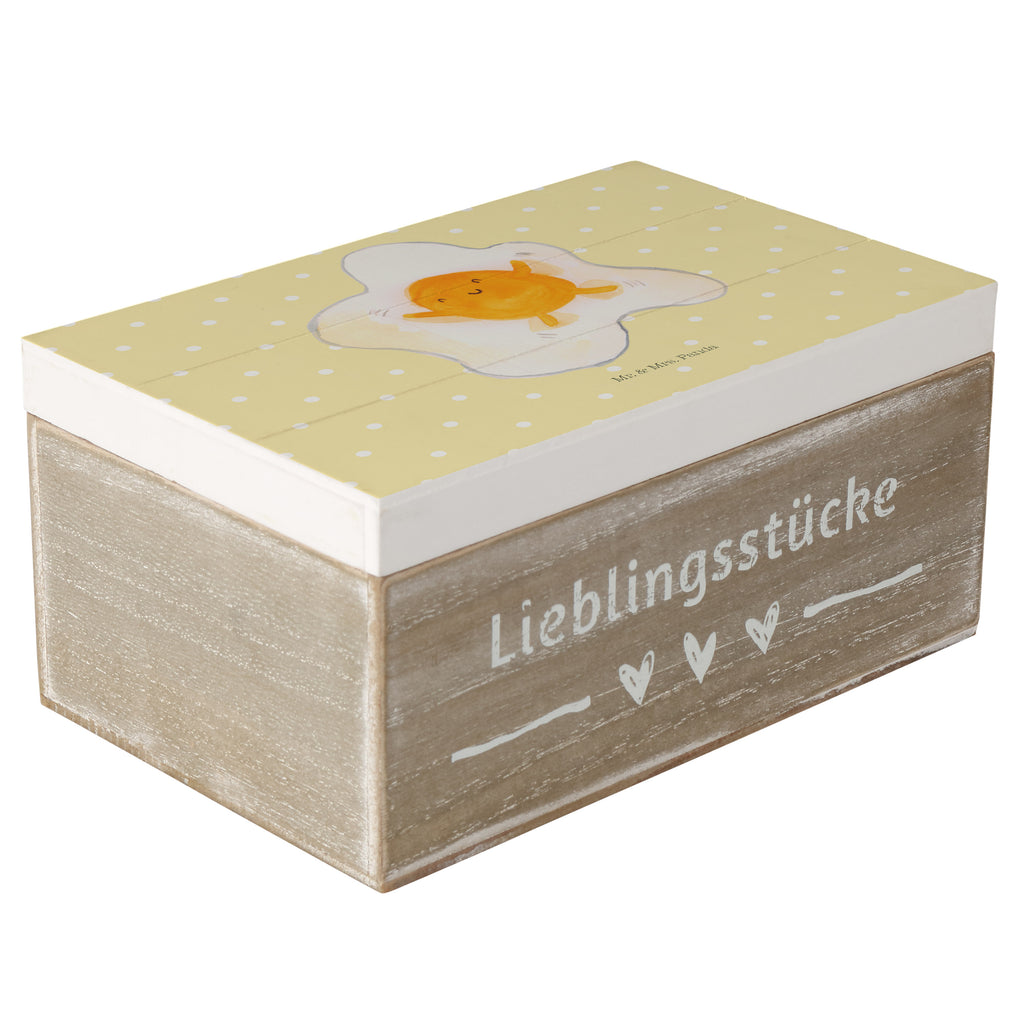 Holzkiste Spiegelei Holzkiste, Kiste, Schatzkiste, Truhe, Schatulle, XXL, Erinnerungsbox, Erinnerungskiste, Dekokiste, Aufbewahrungsbox, Tiermotive, Gute Laune, lustige Sprüche, Tiere, Ei, Spiegelei, Schön, Tag, Glücklich, Liebe