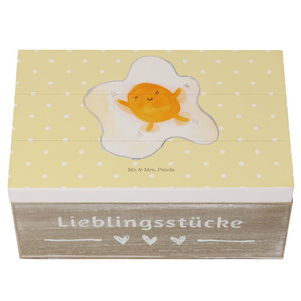 Holzkiste Spiegelei Holzkiste, Kiste, Schatzkiste, Truhe, Schatulle, XXL, Erinnerungsbox, Erinnerungskiste, Dekokiste, Aufbewahrungsbox, Tiermotive, Gute Laune, lustige Sprüche, Tiere, Ei, Spiegelei, Schön, Tag, Glücklich, Liebe