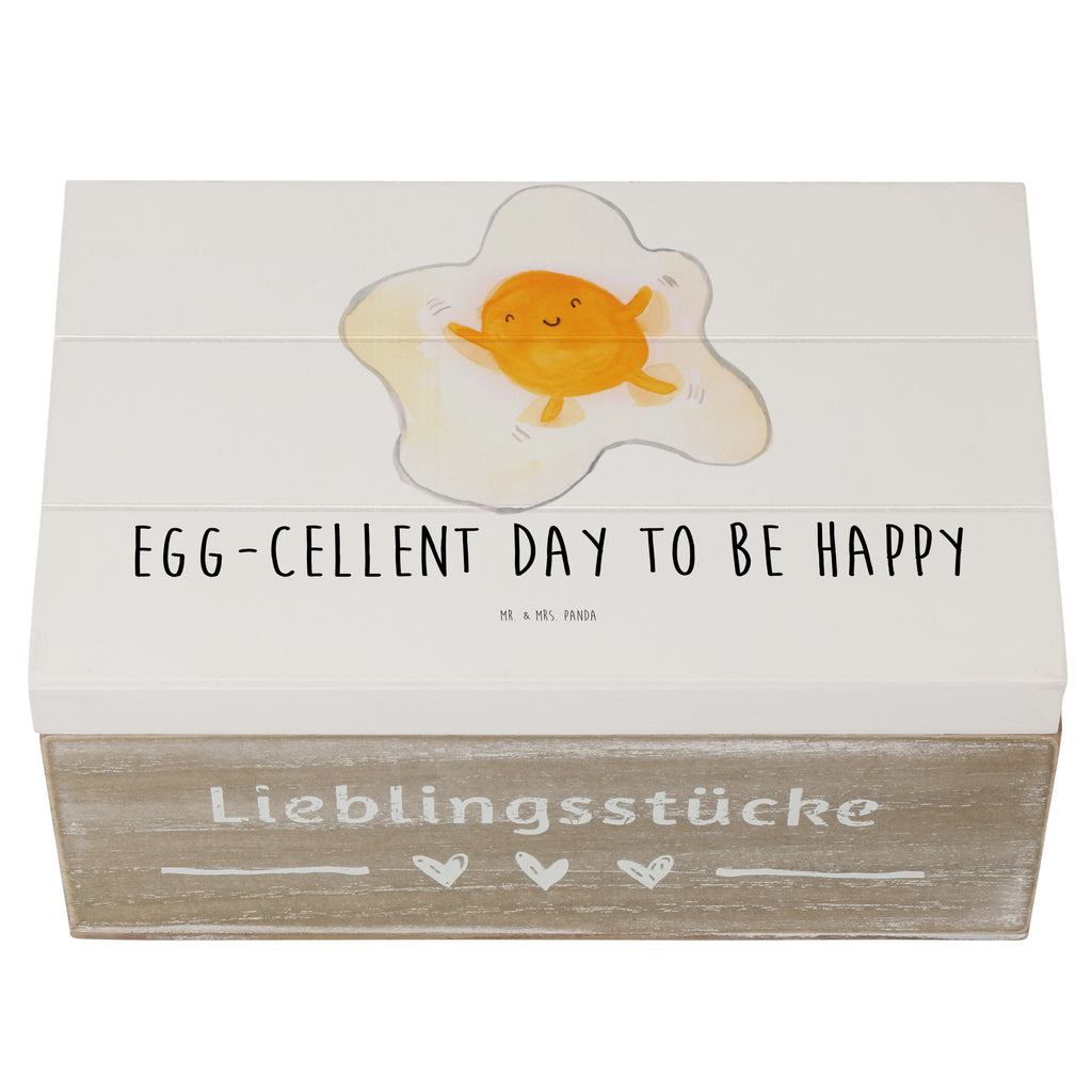 Holzkiste Spiegelei Holzkiste, Kiste, Schatzkiste, Truhe, Schatulle, XXL, Erinnerungsbox, Erinnerungskiste, Dekokiste, Aufbewahrungsbox, Tiermotive, Gute Laune, lustige Sprüche, Tiere, Ei, Spiegelei, Schön, Tag, Glücklich, Liebe